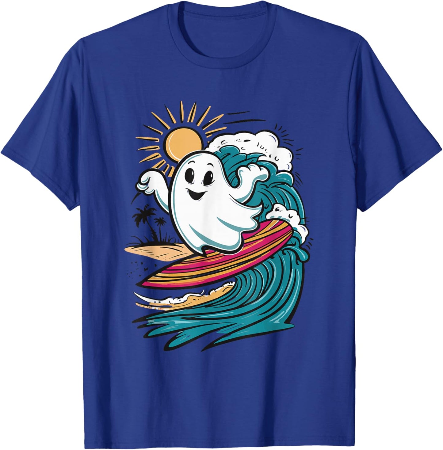 Ghost Surfing Surfboard T-Shirt - T-Shirt | Royal