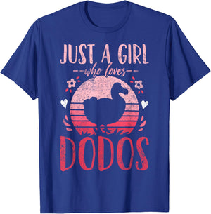Dodo Birds Just a Girl Who Loves Dodos Retro Vintage T-Shirt - T-Shirt | Royal