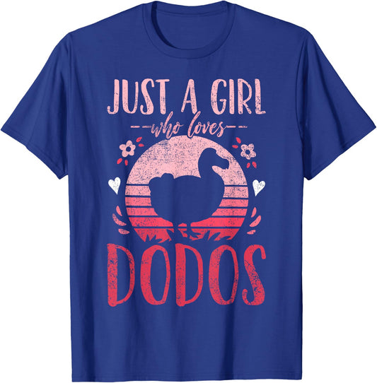 Dodo Birds Just a Girl Who Loves Dodos Retro Vintage T-Shirt - T-Shirt | Royal