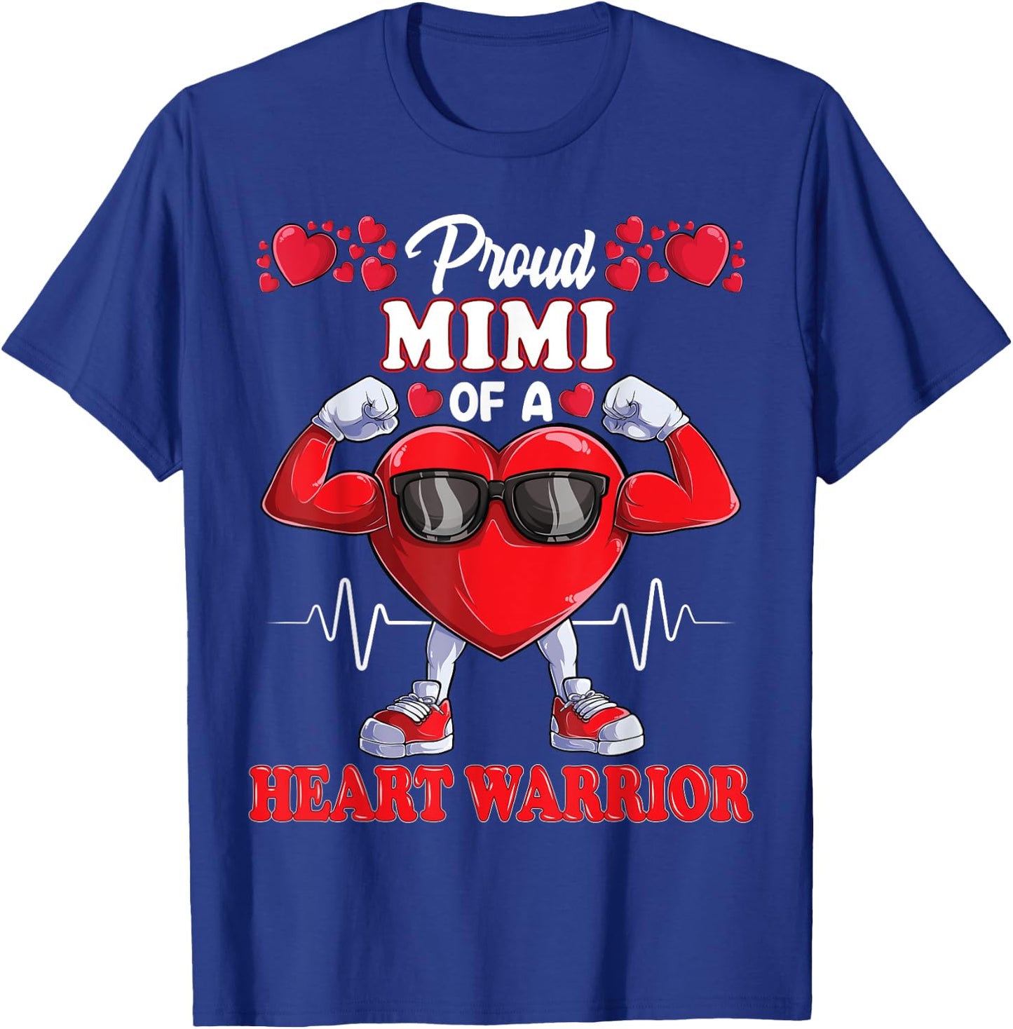 Proud Mimi of a Heart Warrior CHD Awareness T-Shirt - T-Shirt | Royal