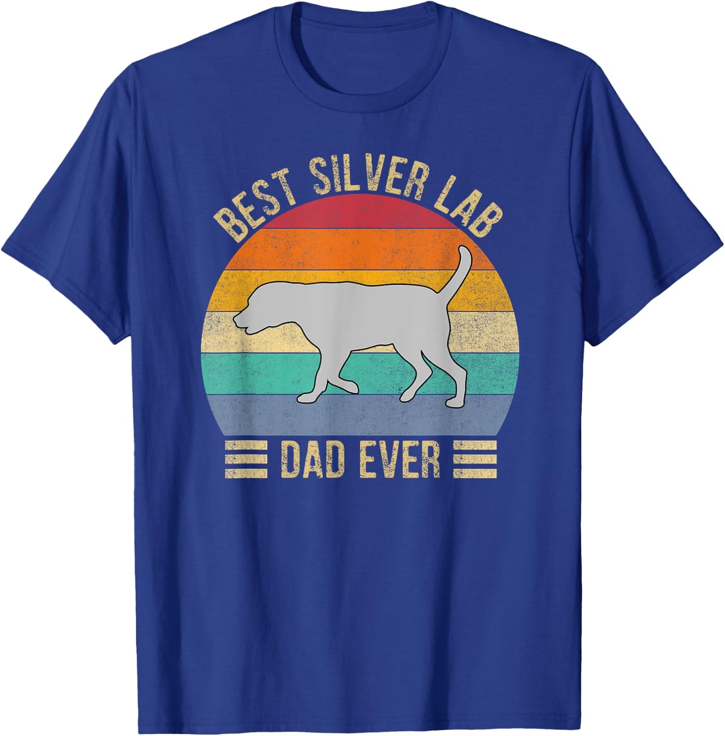 Vintage Retro Best Silver Lab Dad Ever Labrador Retriever T-Shirt - T-Shirt | Royal