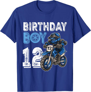 Motocross MX 12th Gift 12 Year Old Dirt Bike Birthday Party T-Shirt - T-Shirt | Royal