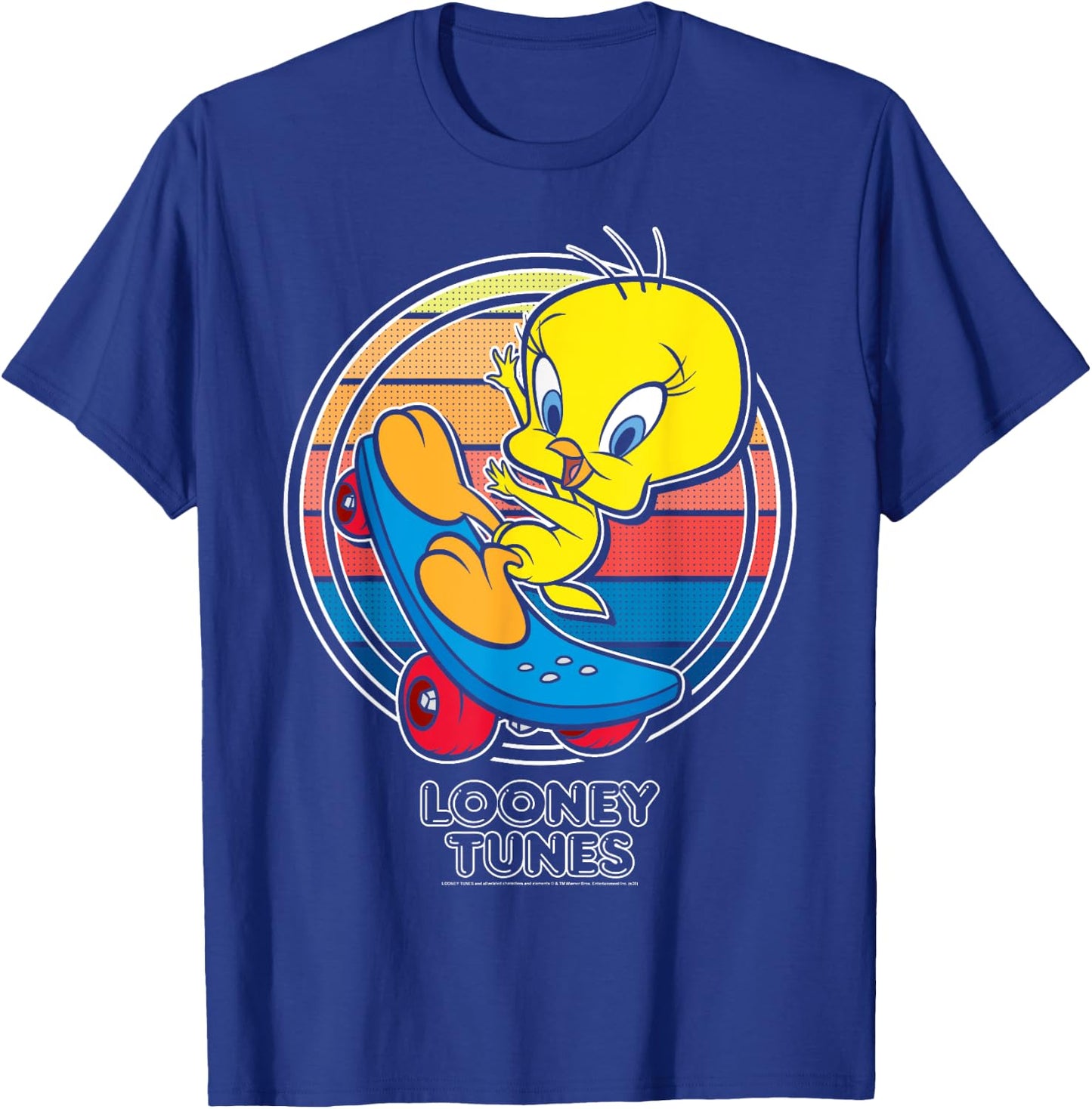 Looney Tunes Tweety Bird Skate Portrait T-Shirt - T-Shirt | Royal