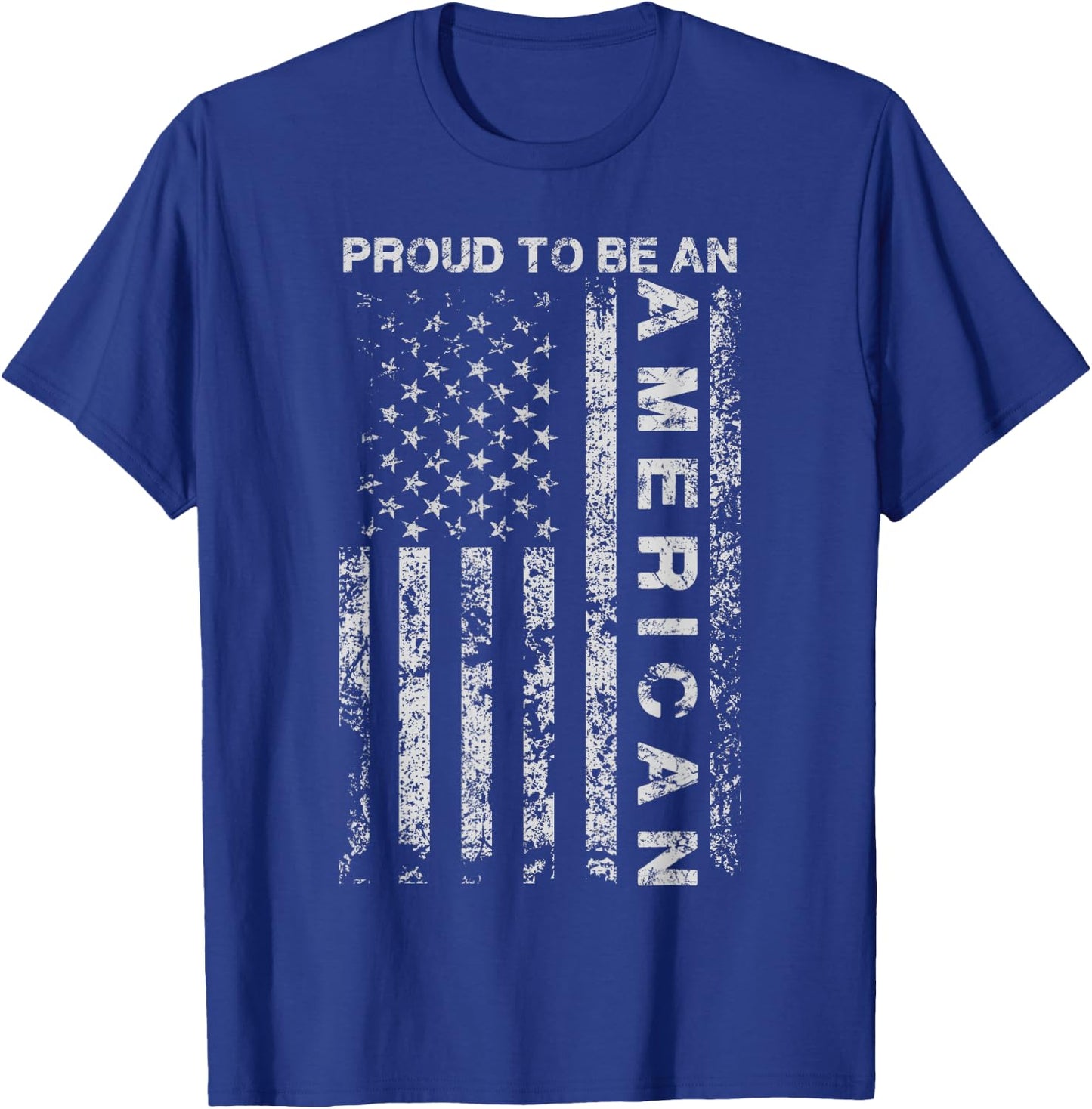 Proud to Be an American American Flag USA Gift T-Shirt - T-Shirt | Royal