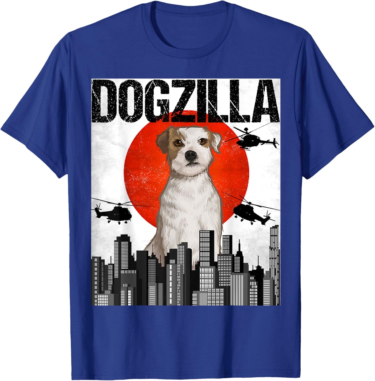 Funny Vintage Japanese Dogzilla Parson Russell Terrier T-Shirt - T-Shirt | Royal