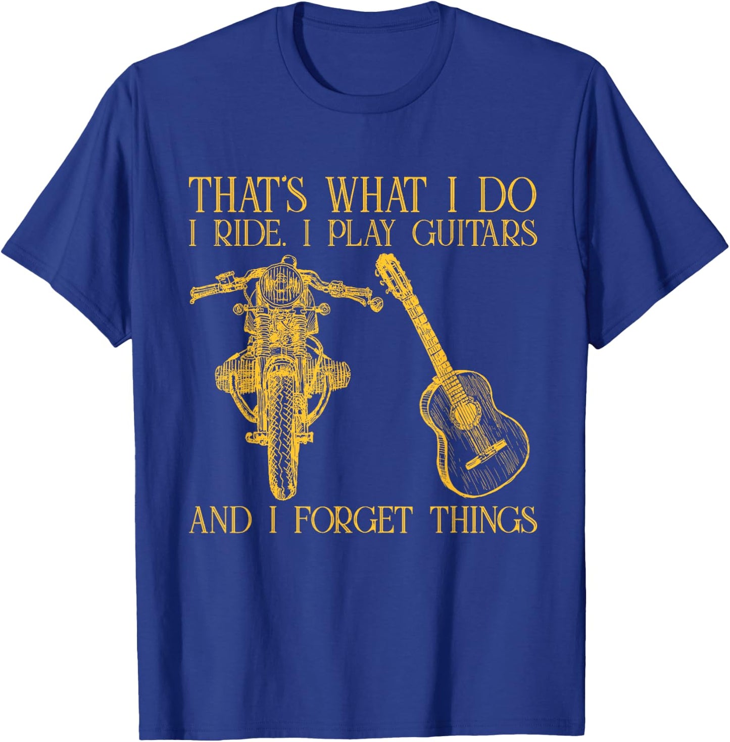 Motorcycles Lover Guitar Gift Apparel T-Shirt - T-Shirt | Royal