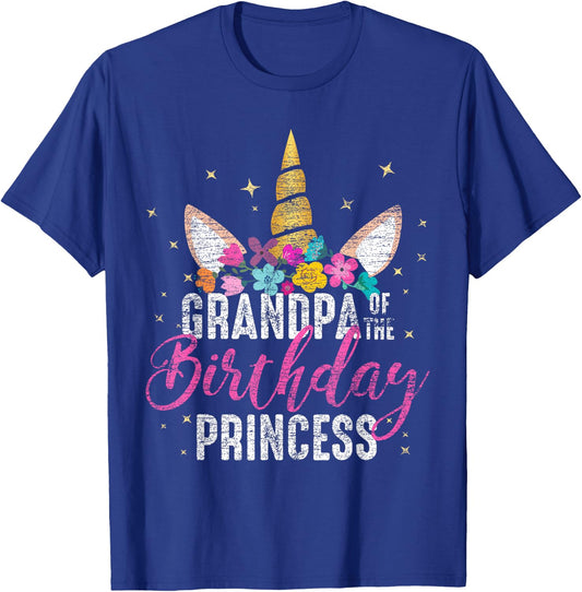 Grandpa Of The Birthday Princess Gifts Unicorn Birthday T-Shirt - T-Shirt | Royal