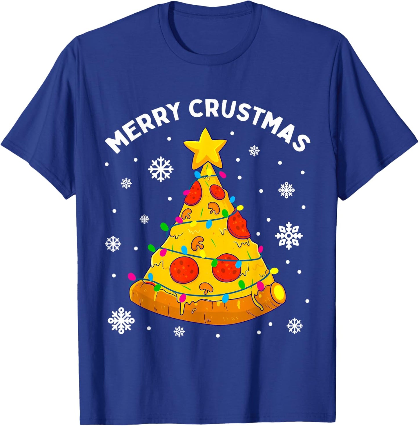 Merry Crustmas Pizza Christmas Tree Xmas Gifts Kids Men T-Shirt - T-Shirt | Royal
