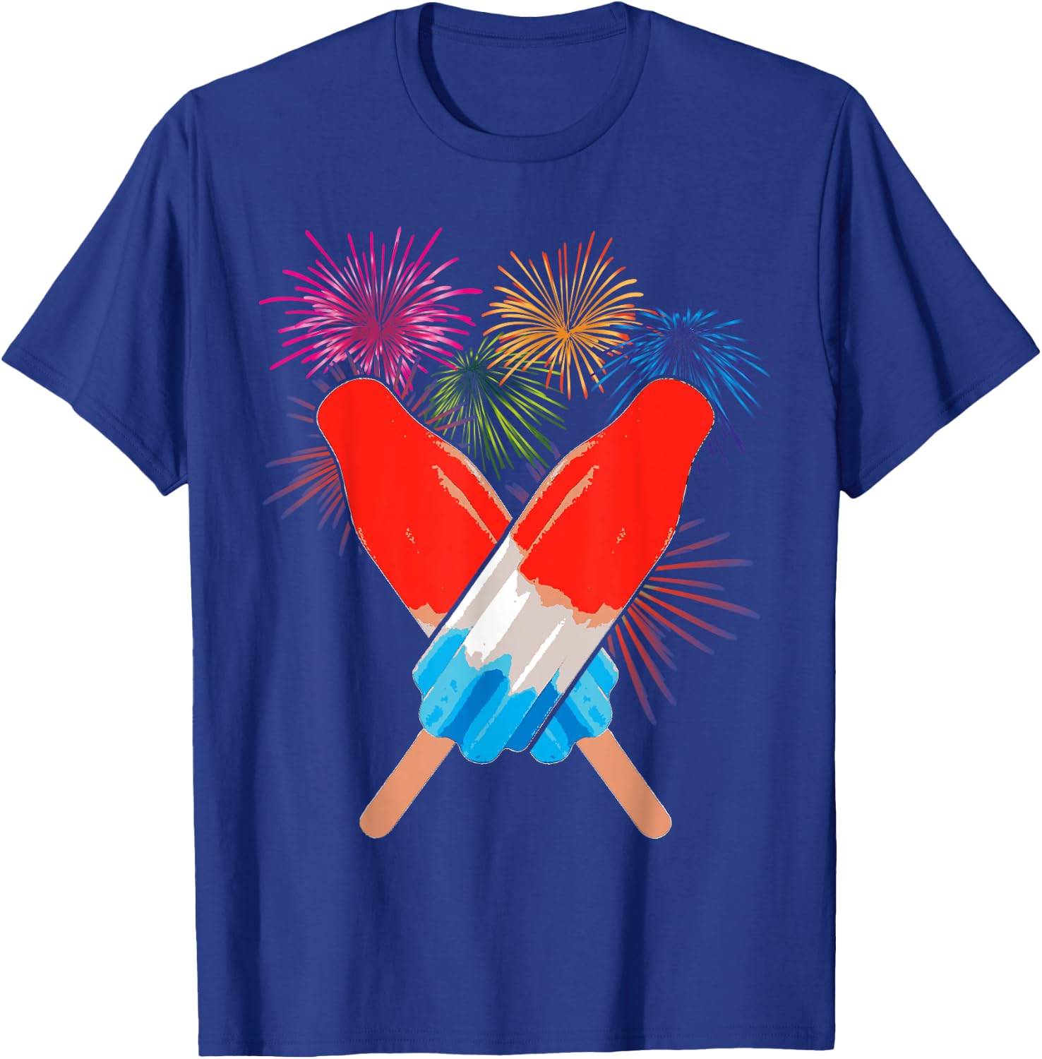 Memorial Day 4th of July Holiday Patriotic Rocket Pop T-Shirt - T-Shirt | Royal