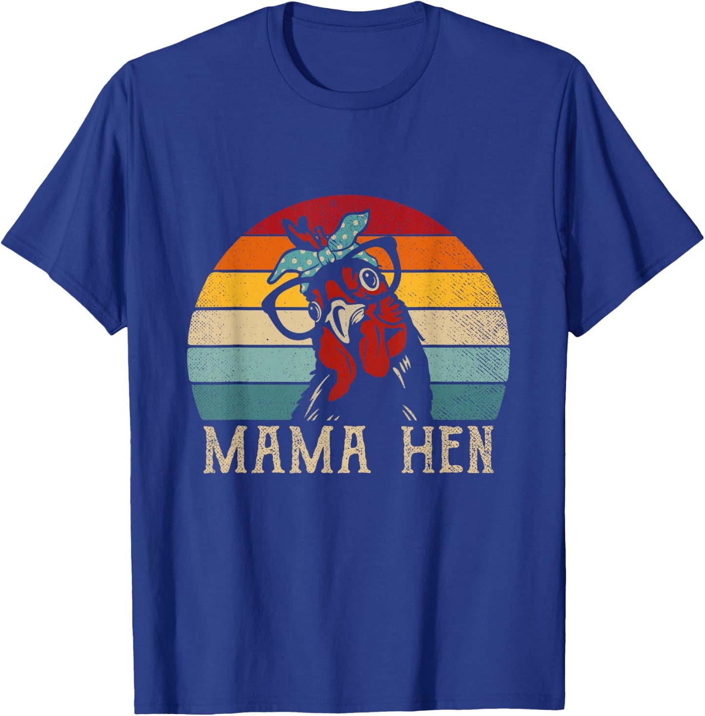 Funny Mama Hen Shirt Vintage Retro Chicken Mom Mother T-Shirt - T-Shirt | Royal