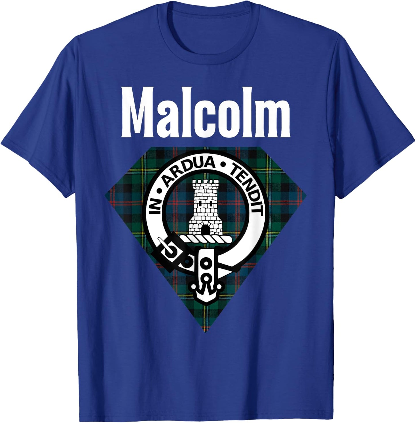 Malcolm Clan Scottish Name Coat Of Arms Tartan T-Shirt - T-Shirt | Royal