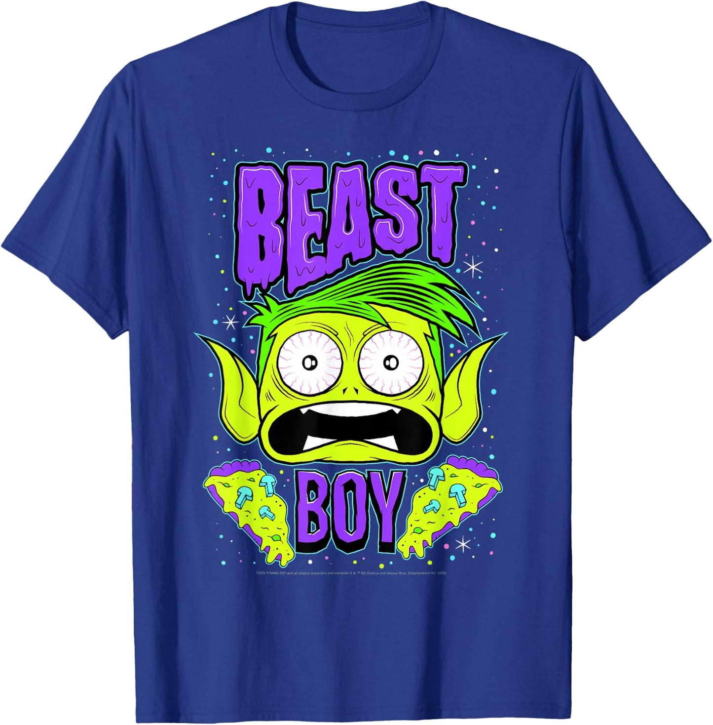 DC Comics Teen Titans Go! Beast Boy Pizza Portrait T-Shirt - T-Shirt | Royal