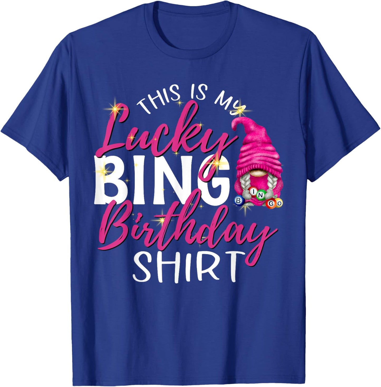 This is My Lucky Bingo Birthday Shirt Peace Love Bingo T-Shirt - T-Shirt | Royal