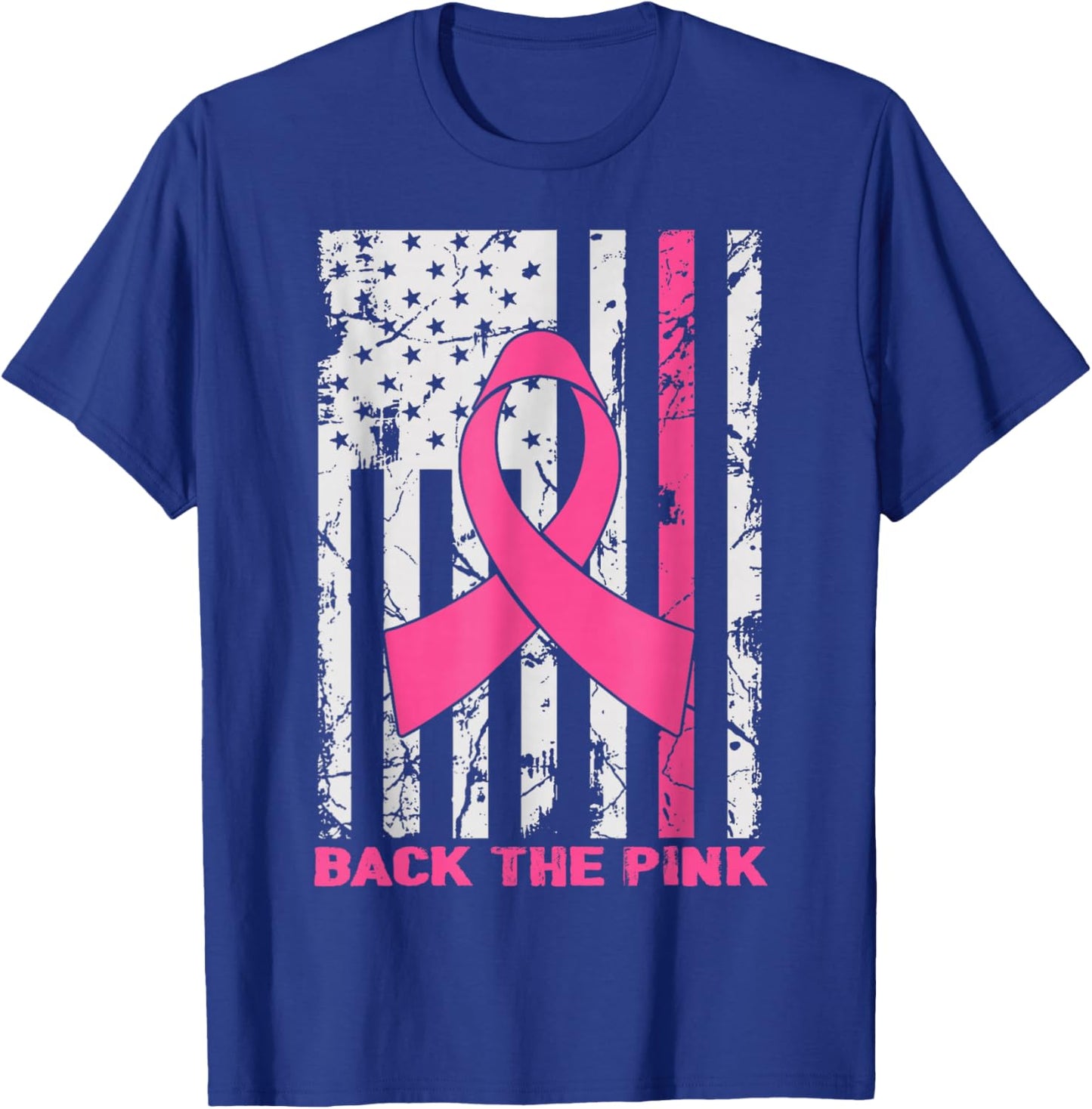 Back The Pink Breast Cancer Awareness Flag Toddler Women Men T-Shirt - T-Shirt | Royal