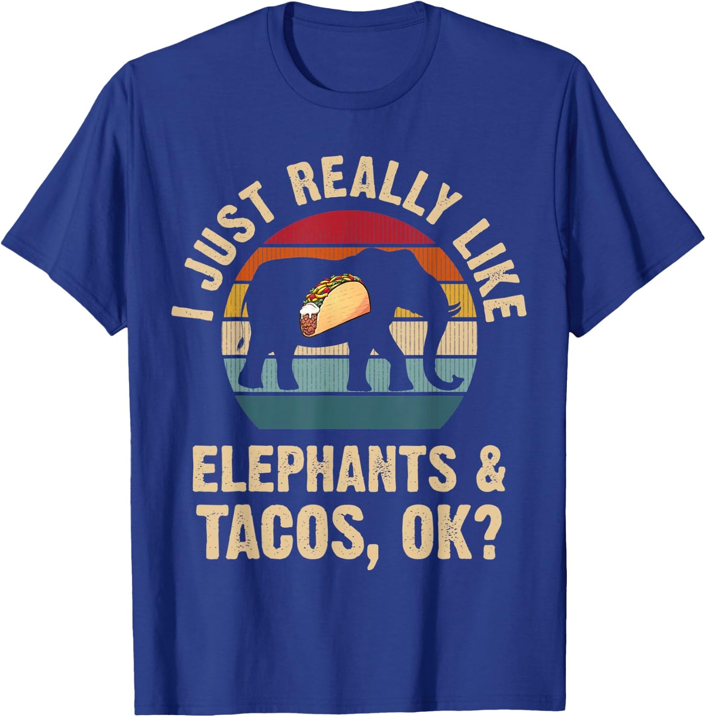 Elephants and Tacos lover Cinco de mayo Taco Tuesday Cute T-Shirt - T-Shirt | Royal