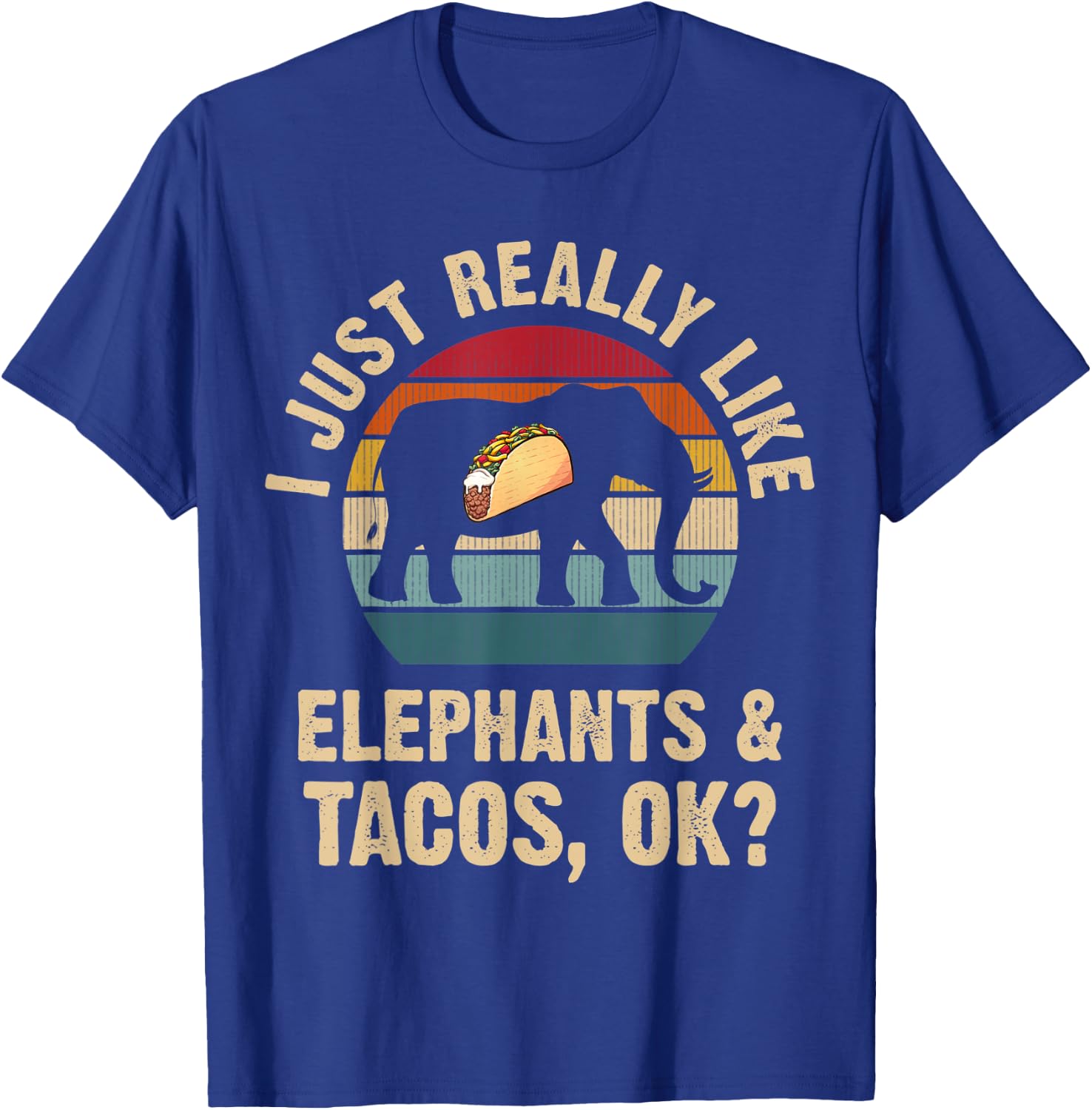 Elephants and Tacos lover Cinco de mayo Taco Tuesday Cute T-Shirt - T-Shirt | Royal