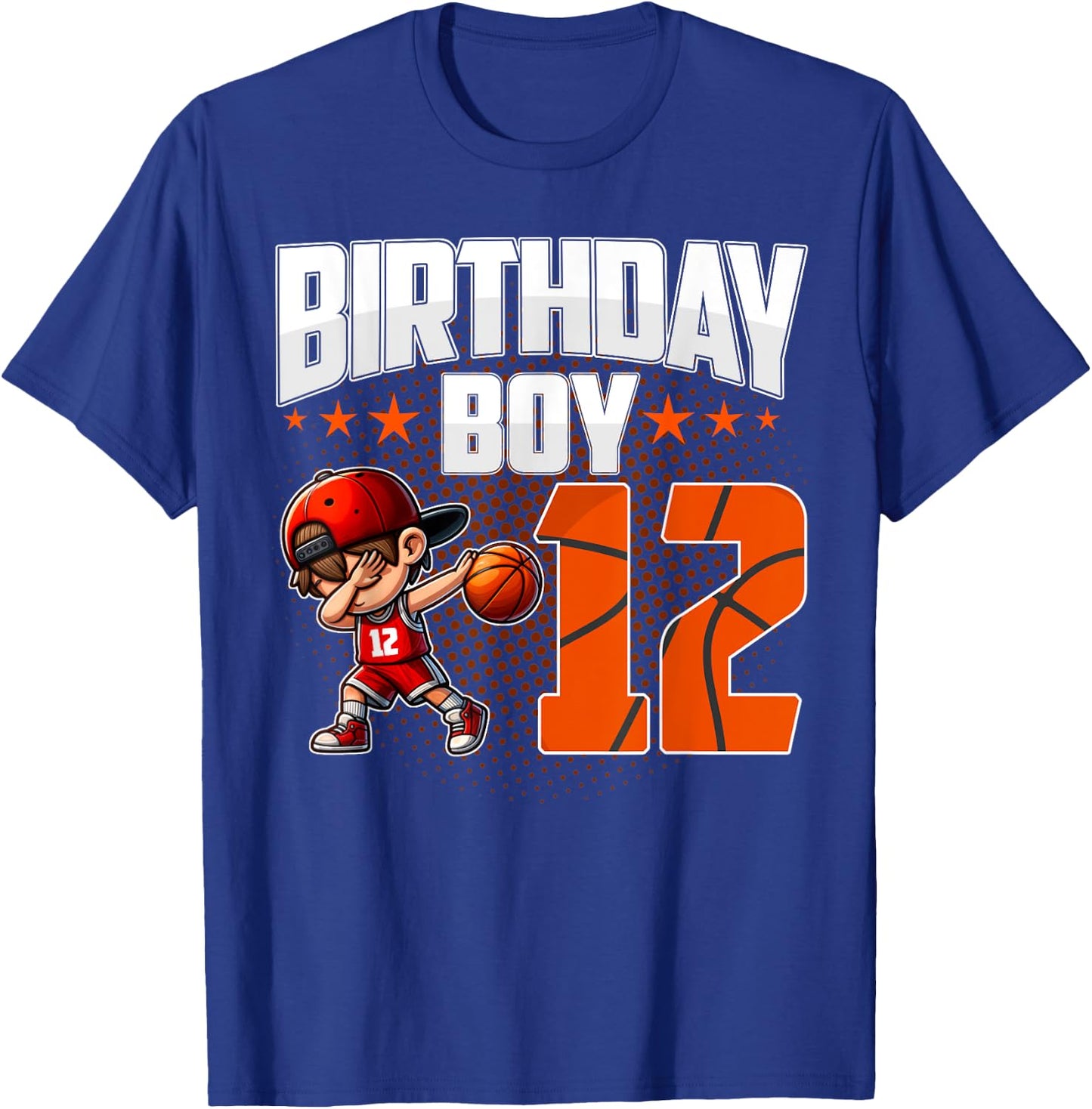 12th Birthday Boy Basketball 12 Years Old Boy Birthday T-Shirt - T-Shirt | Royal