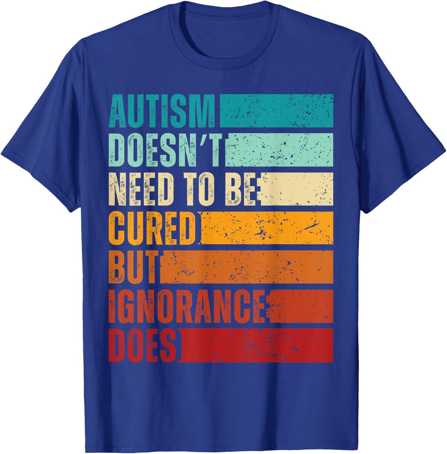 Autism Awareness Acceptance Ban Ignorance Mommy Shark T-Shirt - T-Shirt | Royal