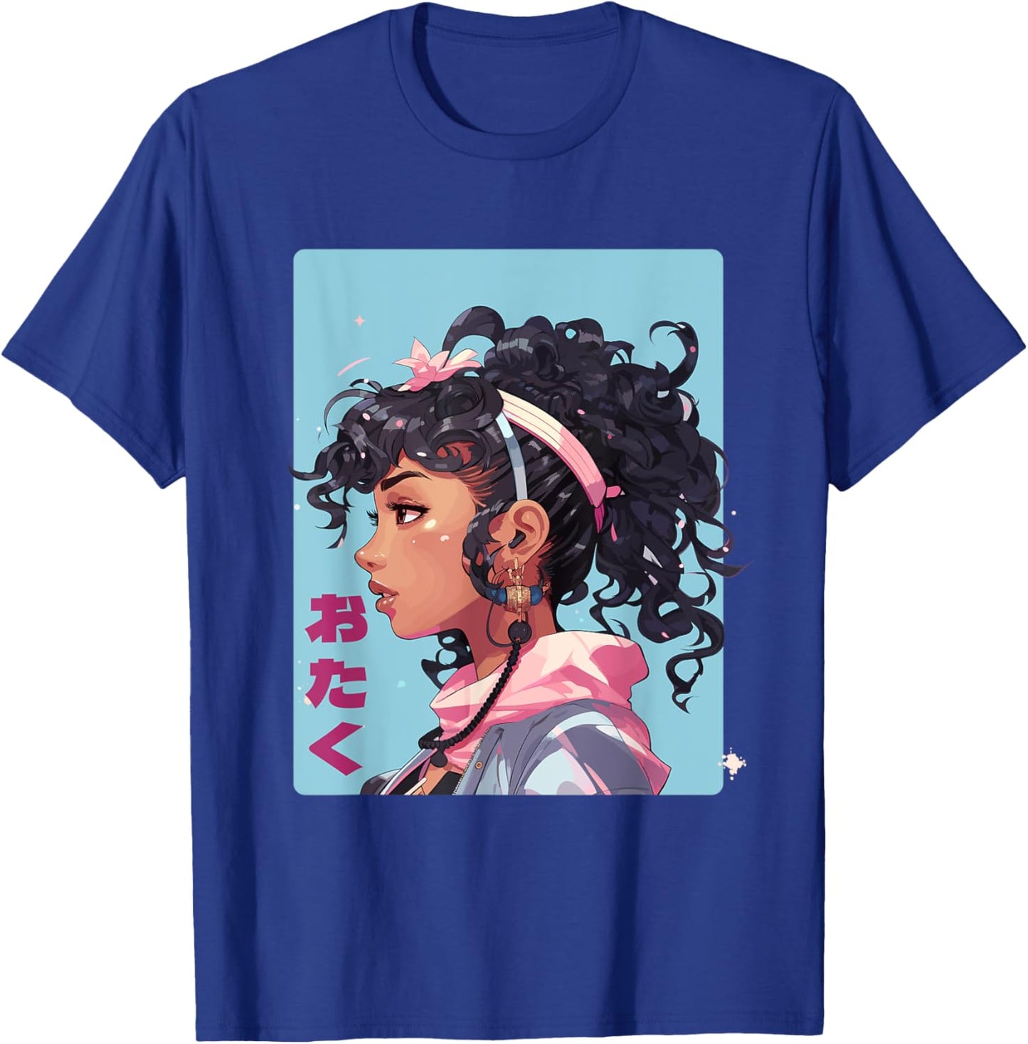 Black Manga Girl Japan Comic Otaku Anime T-Shirt - T-Shirt | Royal