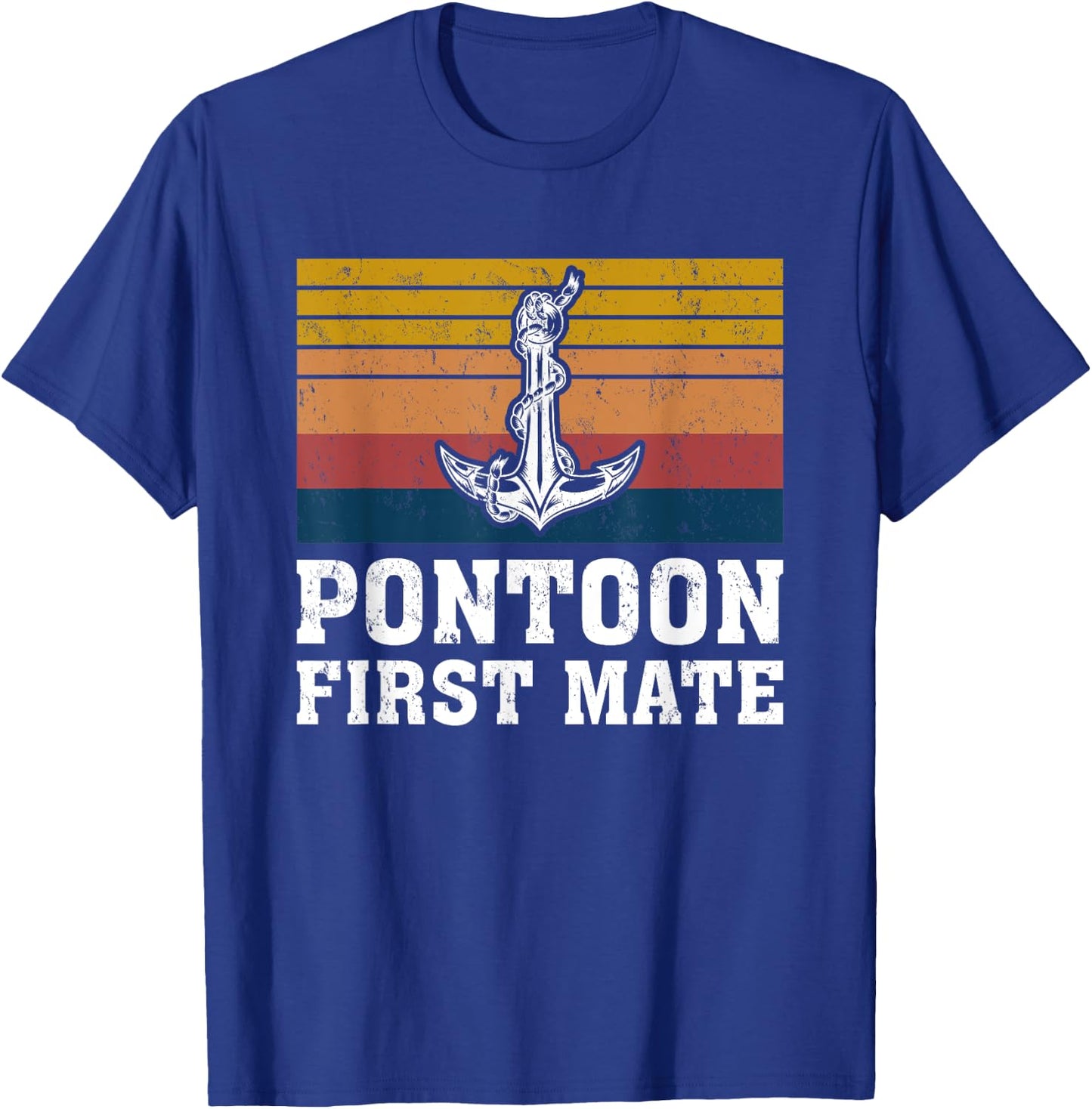 Pontoon Captain Vintage Retro Pontoon First Mate T-Shirt - T-Shirt | Royal