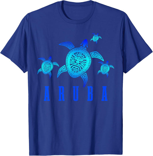 Aruba Tortoise Caribbean Diving Diver T-Shirt - T-Shirt | Royal