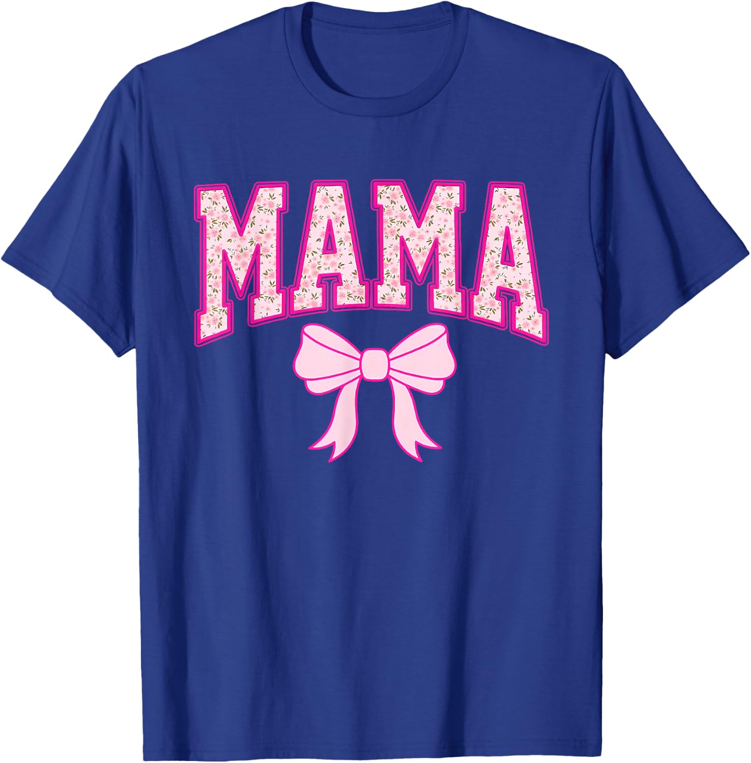 Mama Coquette Bow Groovy Pink Floral Mother's Day Mom Life T-Shirt - T-Shirt | Royal