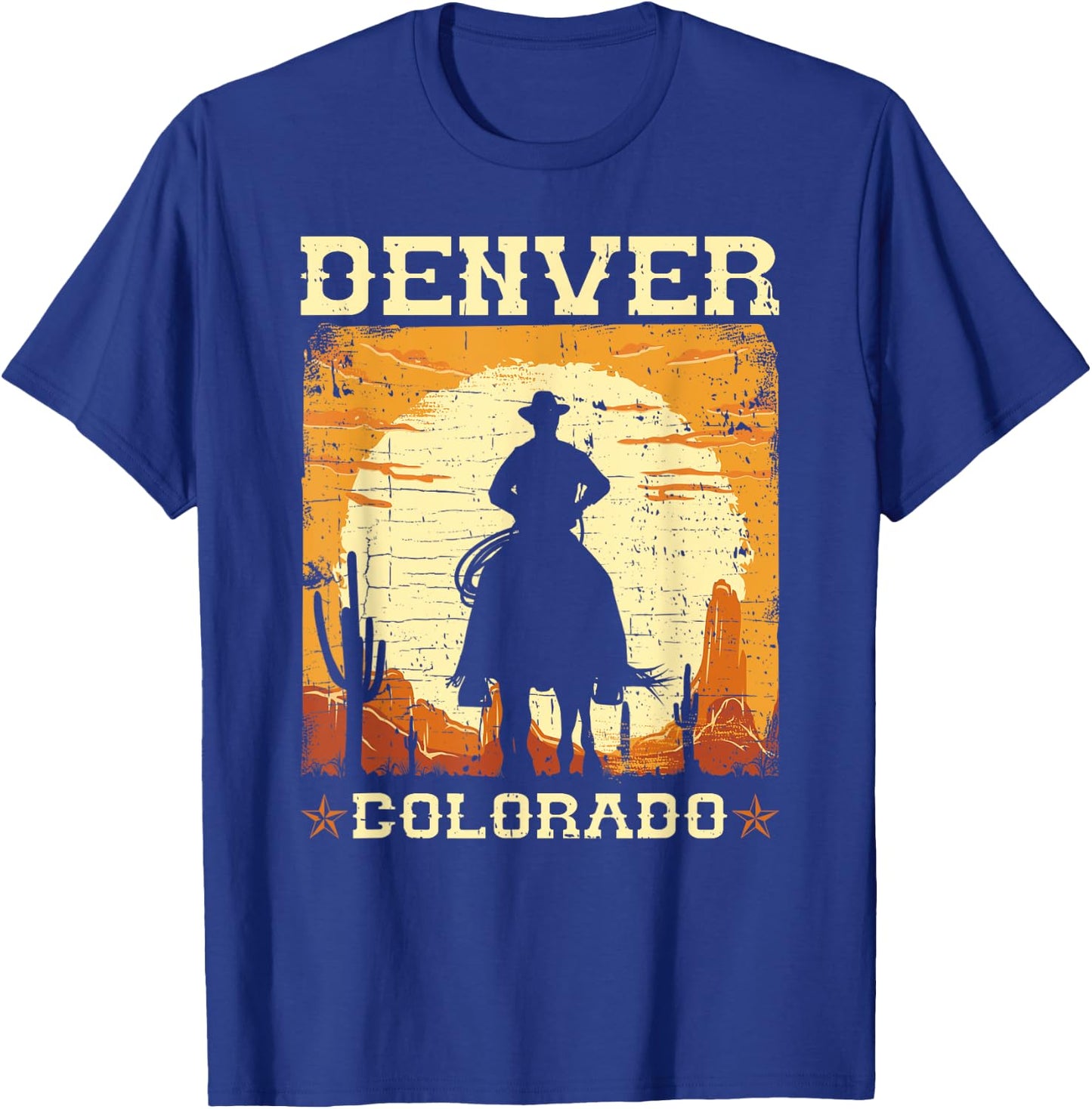 Denver Colorado CO Western Country Cowboy T-Shirt - T-Shirt | Royal