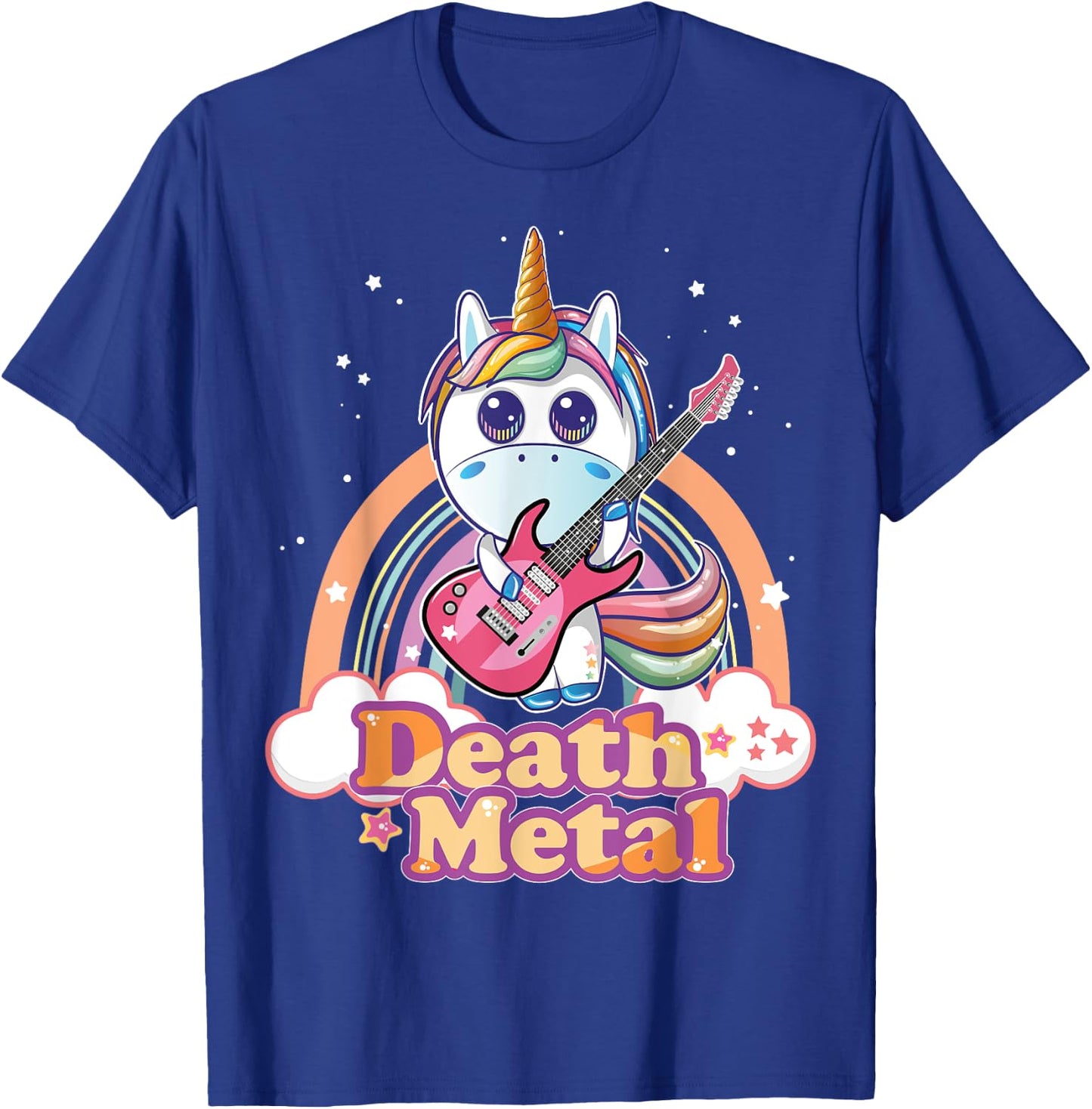 Cute Death Metal Unicorn Hard Rock Heavy Metal Music T-Shirt - T-Shirt | Royal