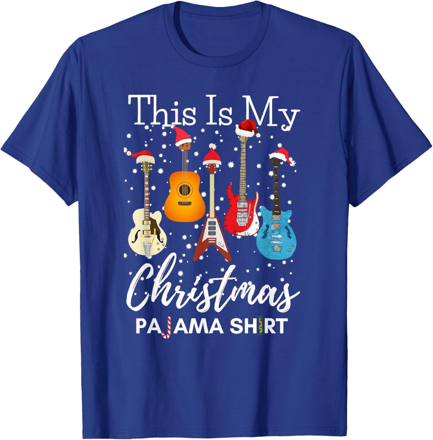 This Is My Christmas Pajama Guitar Guitarist Music Lover T-Shirt - T-Shirt | Royal