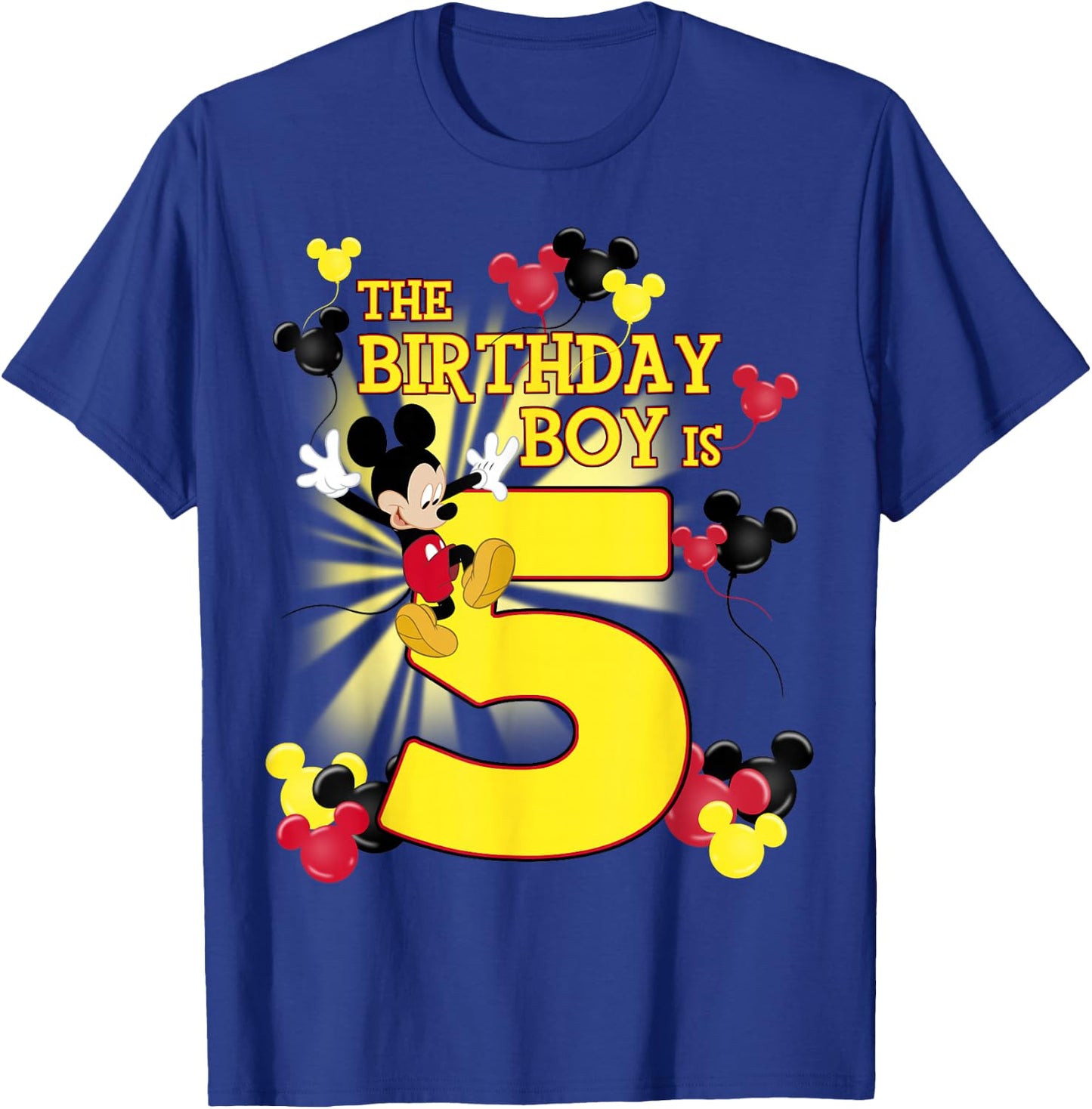 Disney Mickey And Friends Mickey 5th Birthday Boy T-Shirt - T-Shirt | Royal