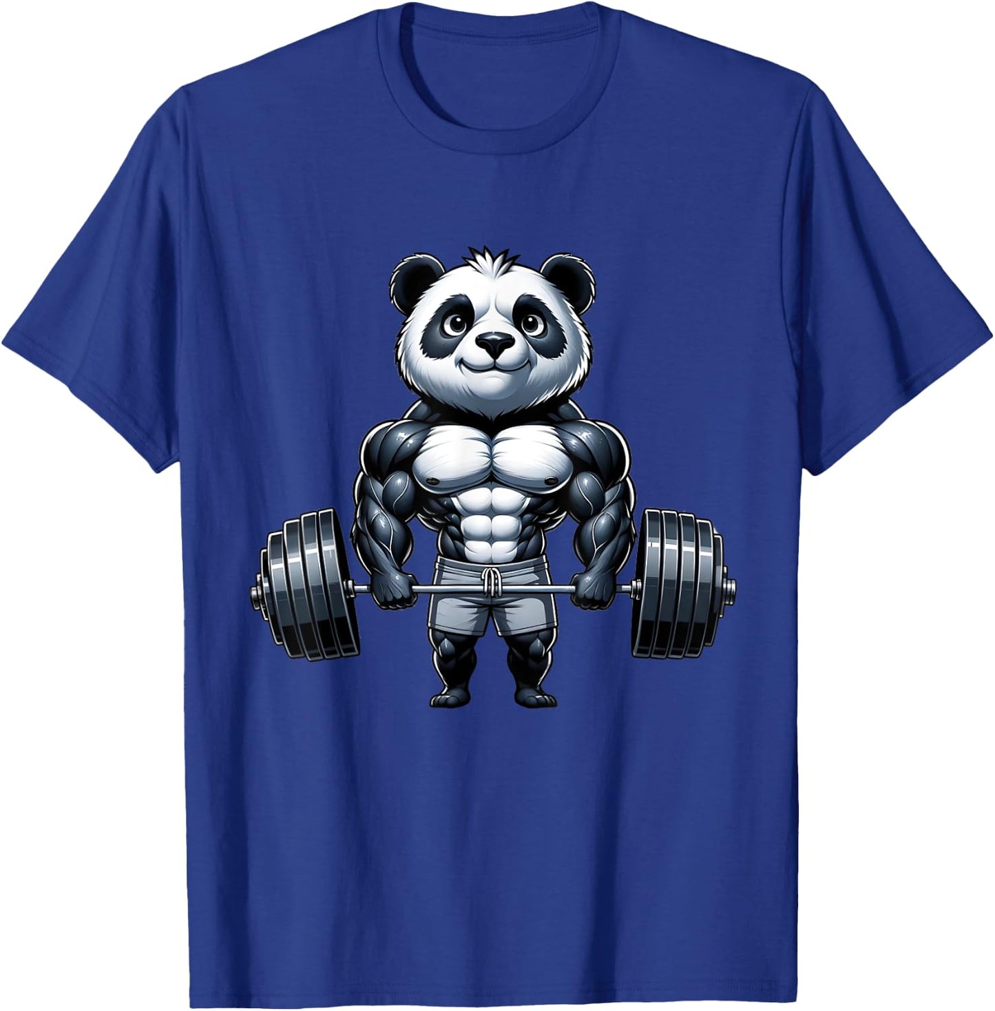 Weightlifting Panda Workout Bodybuilder Fitness Gym Panda T-Shirt - T-Shirt | Royal
