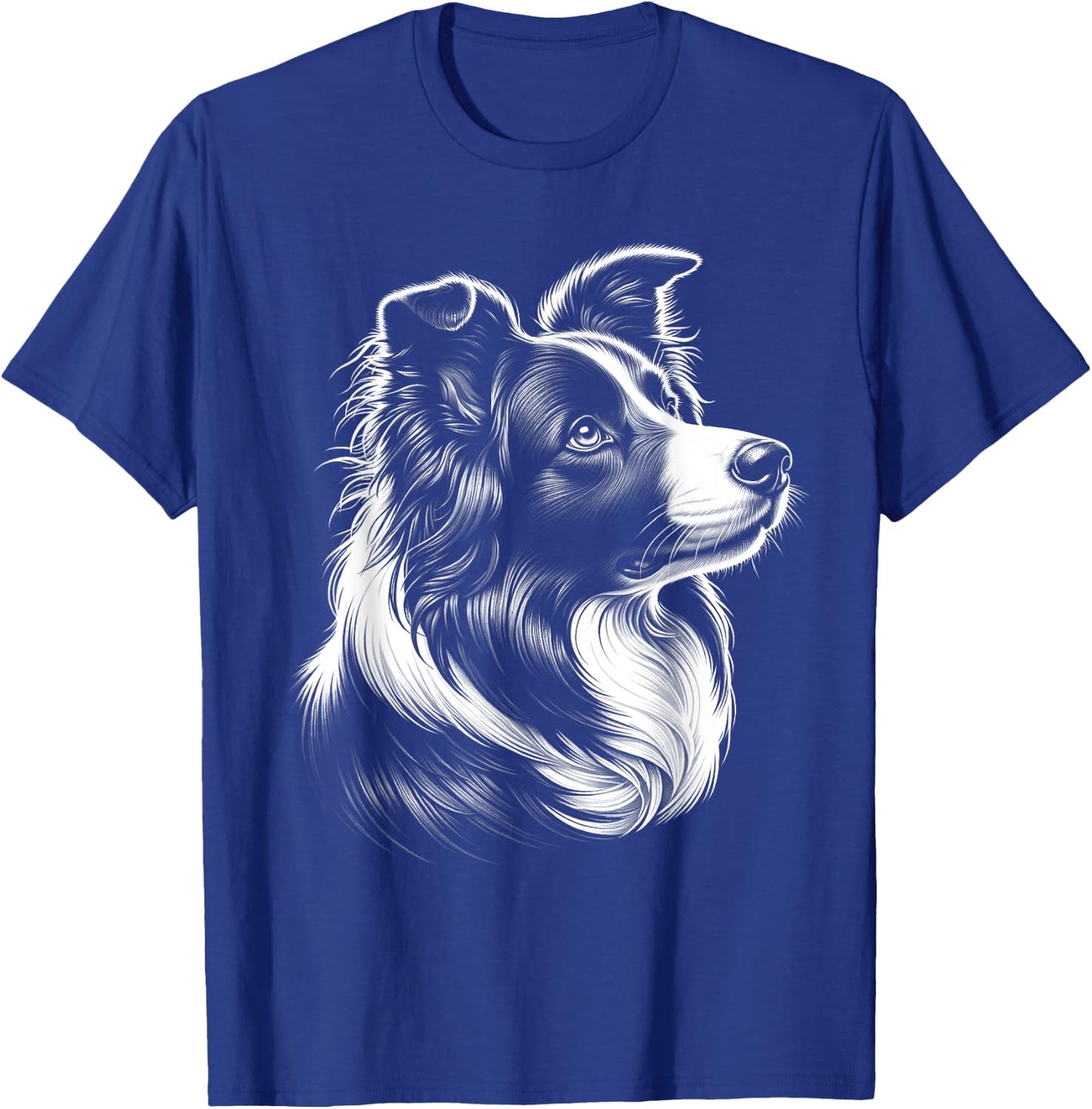Cute Border Collie Head as a Chic Portrait from the Side T-Shirt - T-Shirt | Royal