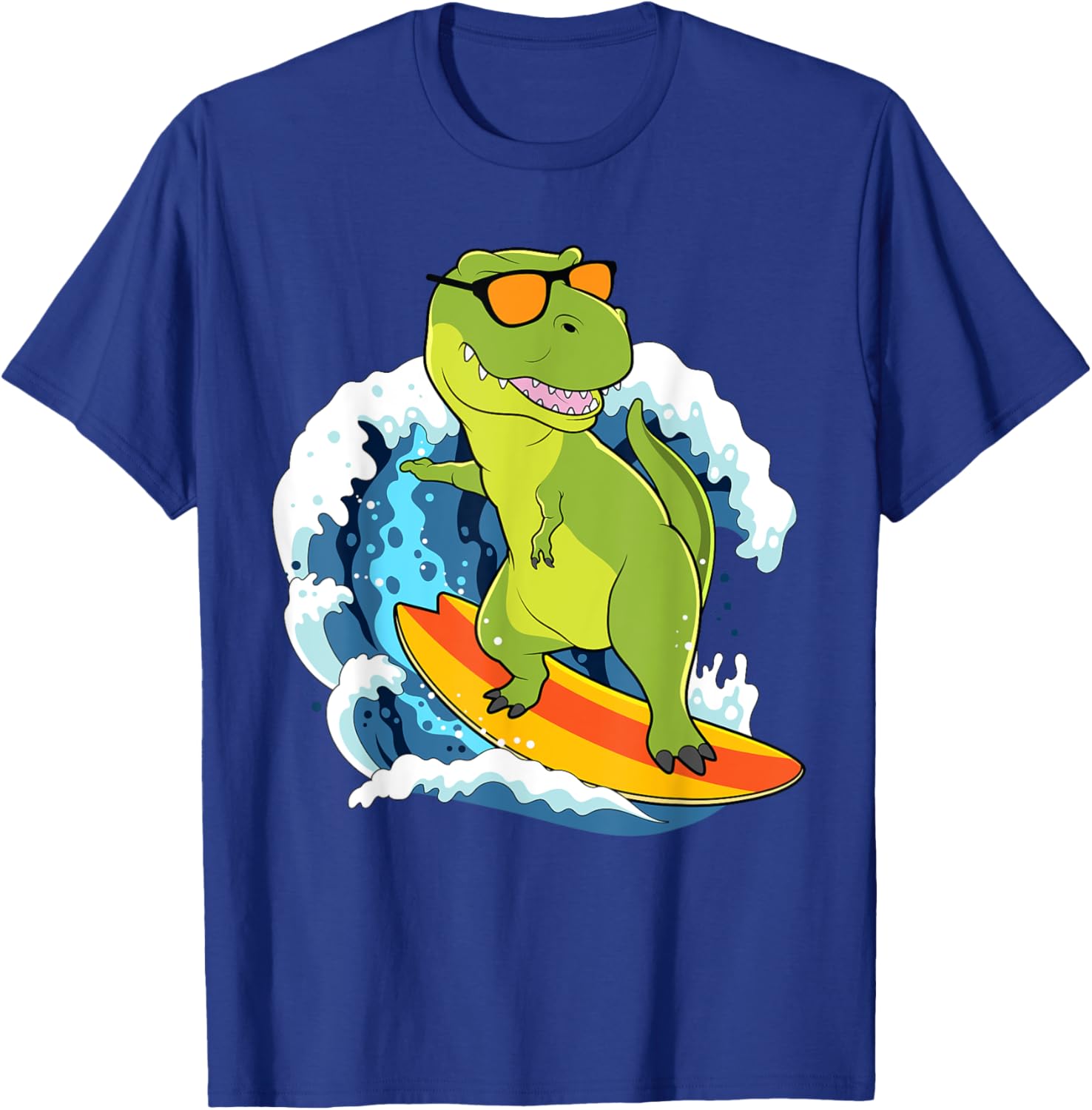 Dinosaur Shirt Funny Hawaii T-Rex Dinosaur Surfing Dino Surf T-Shirt - T-Shirt | Royal