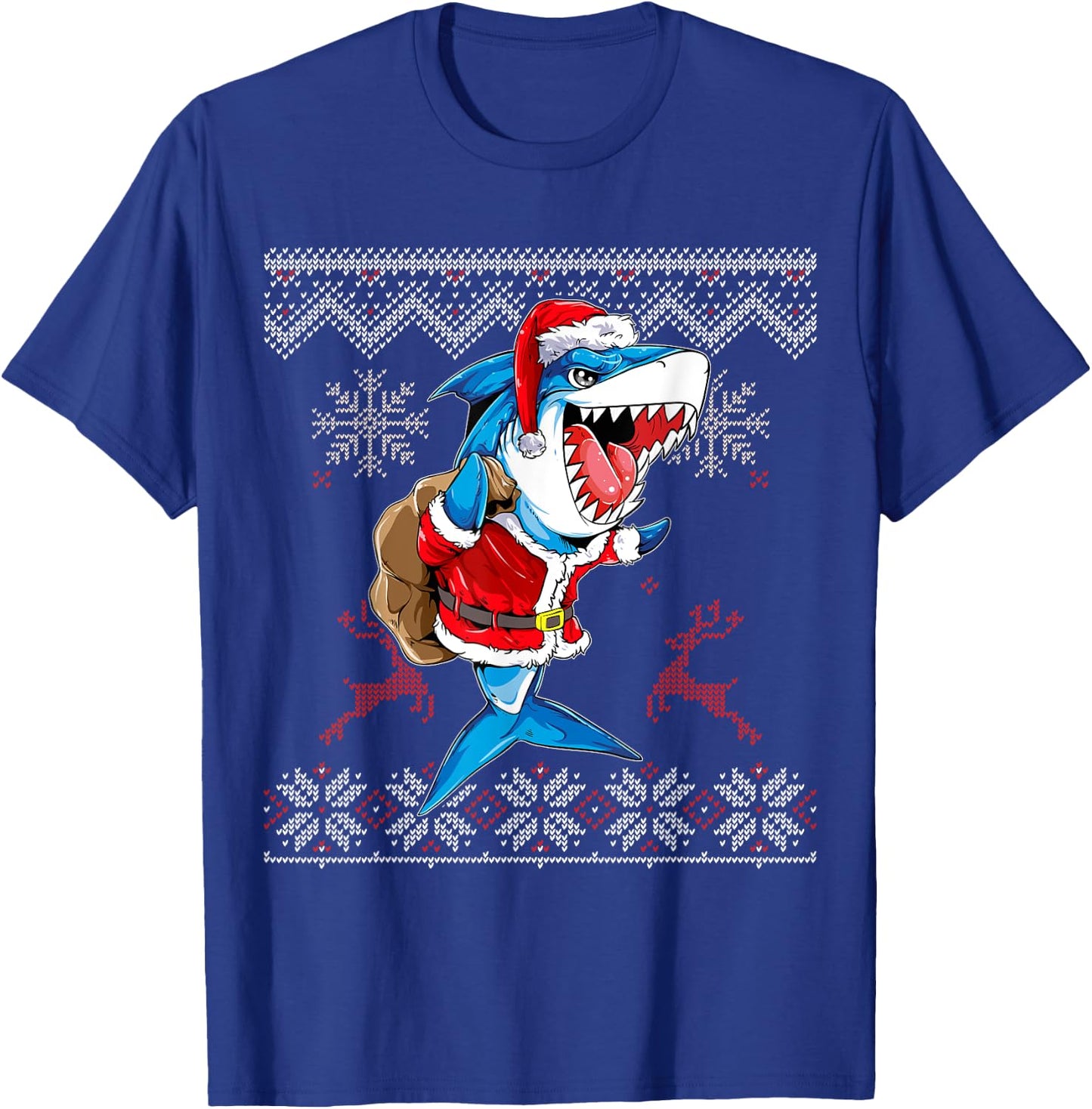 Christmas Shark Jawlly Santa Merry Xmas Sharkmas Baking T-Shirt - T-Shirt | Royal