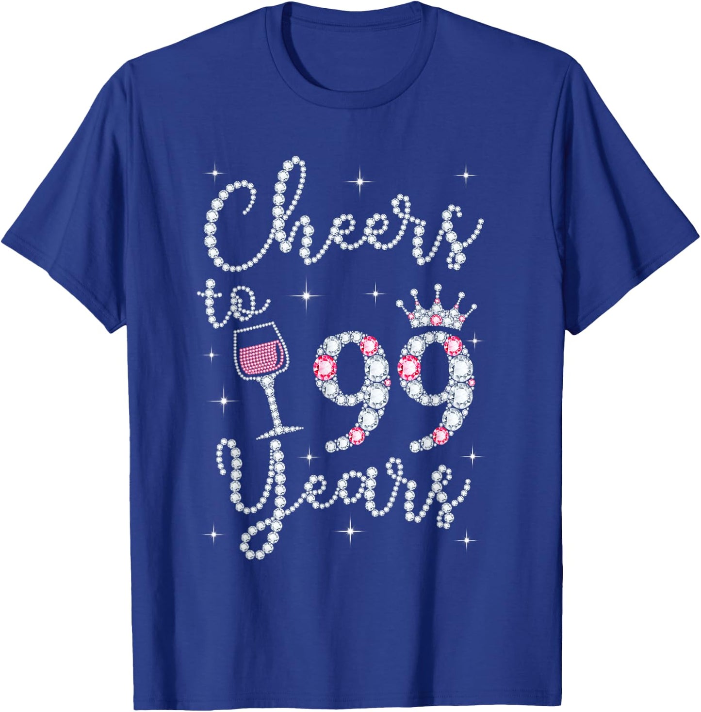 Cheers To 99 Years 1922 99Th Birthday Gift T-Shirt - T-Shirt | Royal