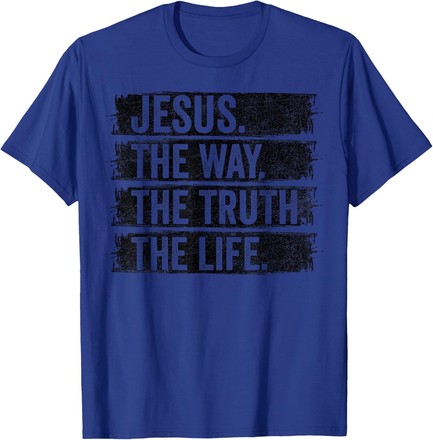 Jesus The Way Truth Life Vintage Christian Worship Retro T-Shirt - T-Shirt | Royal