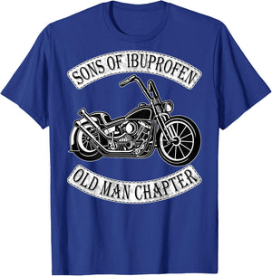 Sons of Ibuprofen Old Man Chapter: Funny Older Biker Gift T-Shirt - T-Shirt | Royal