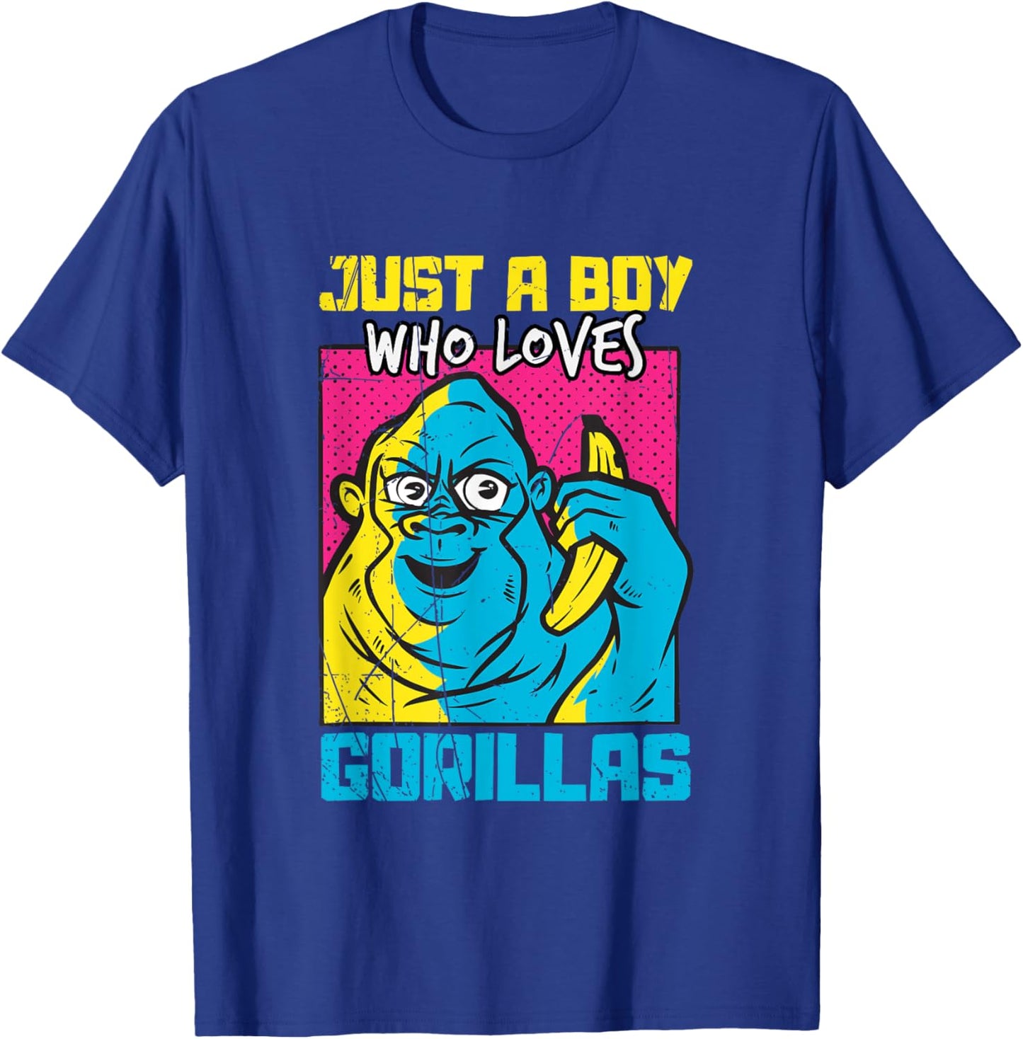 Just A Boy Who Loves Gorillas T-Shirt - T-Shirt | Royal