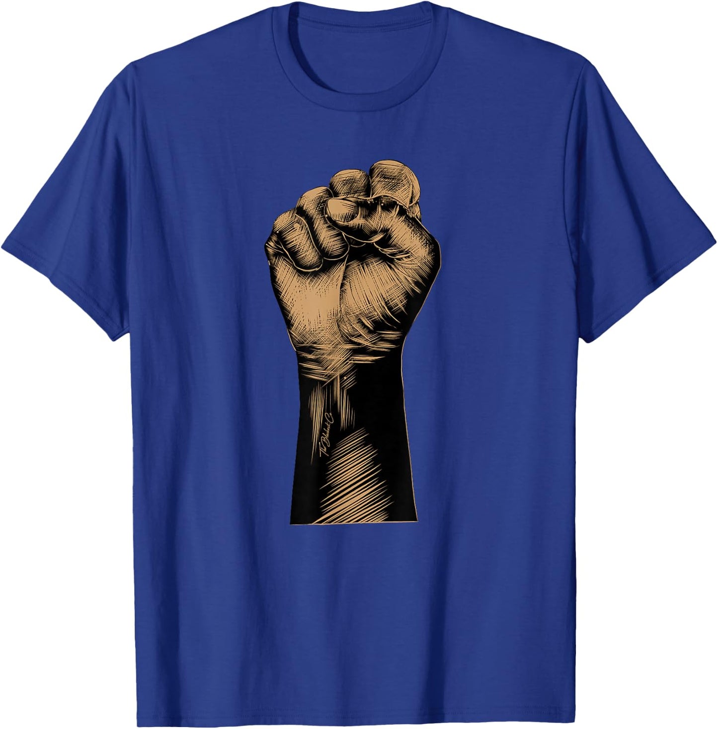 Raised Fist Black Power African American BLM Protest Small T-Shirt - T-Shirt | Royal