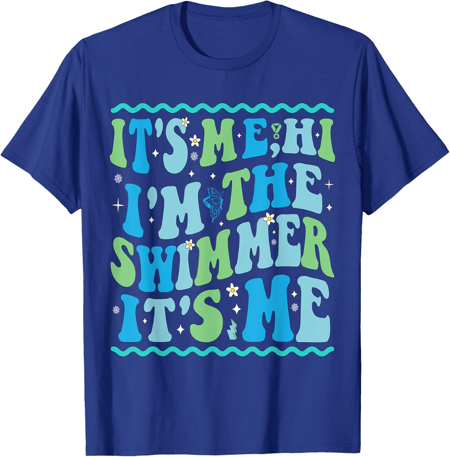 It's Me Hi I'm The Swimmer It's Me Beach Summer Vacation Women Kids T-Shirt - T-Shirt | Royal