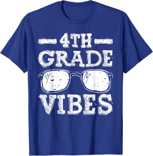 Back to School 4th Grade Vibes, First Day Teacher Children T-Shirt - T-Shirt | Royal
