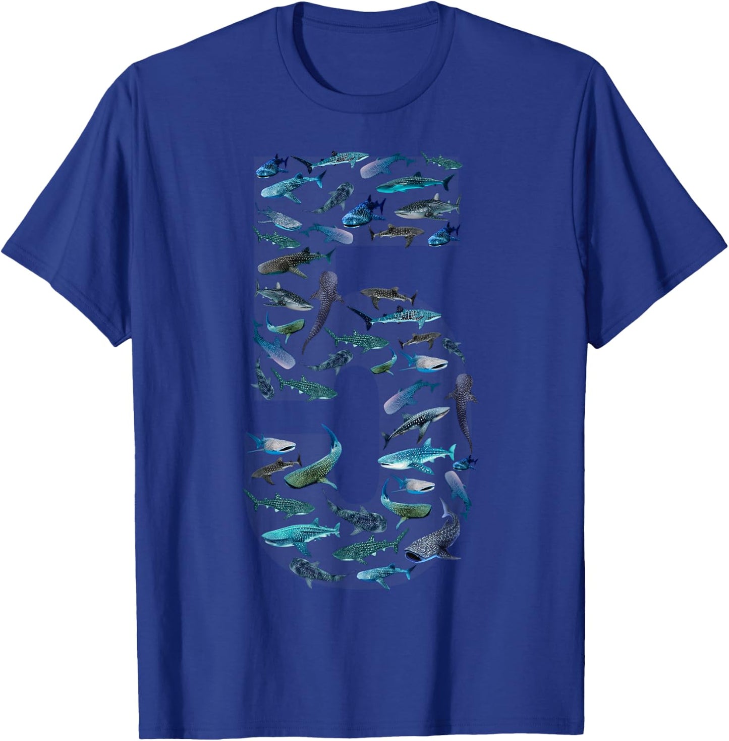 5th Birthday Boy Five-Year-Old Sea Ocean Fish Whale Shark T-Shirt - T-Shirt | Royal