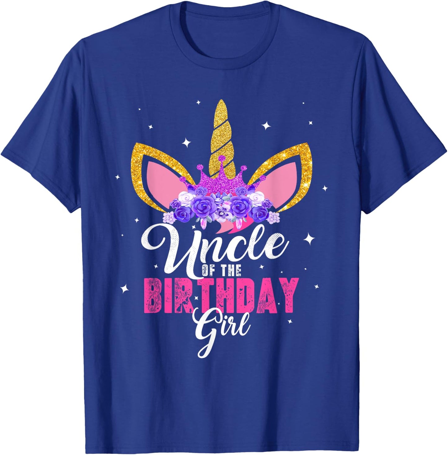 Uncle Of The Birthday Girl Unicorn Birthday Princess T-Shirt - T-Shirt | Royal
