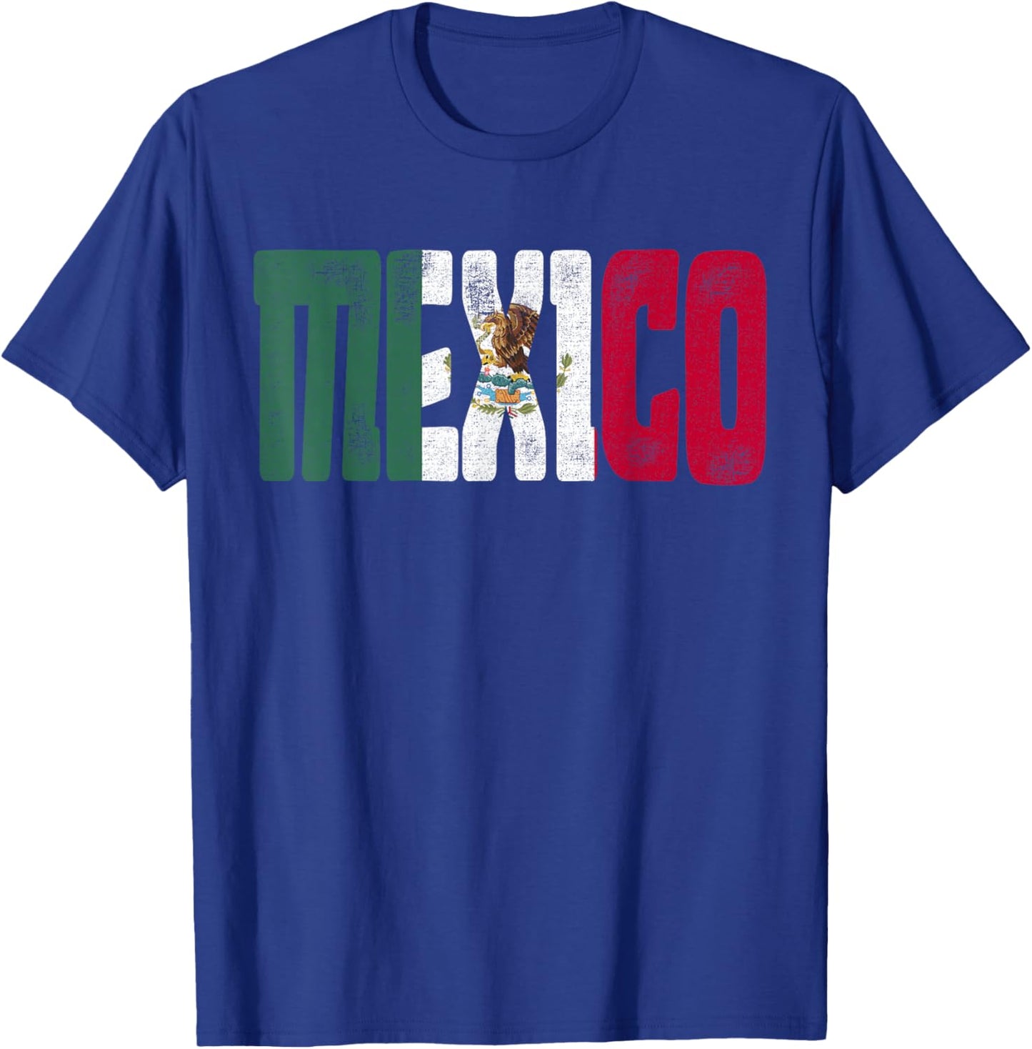 Mexican Flag Pride Mexico Vintage Design T-Shirt - T-Shirt | Royal