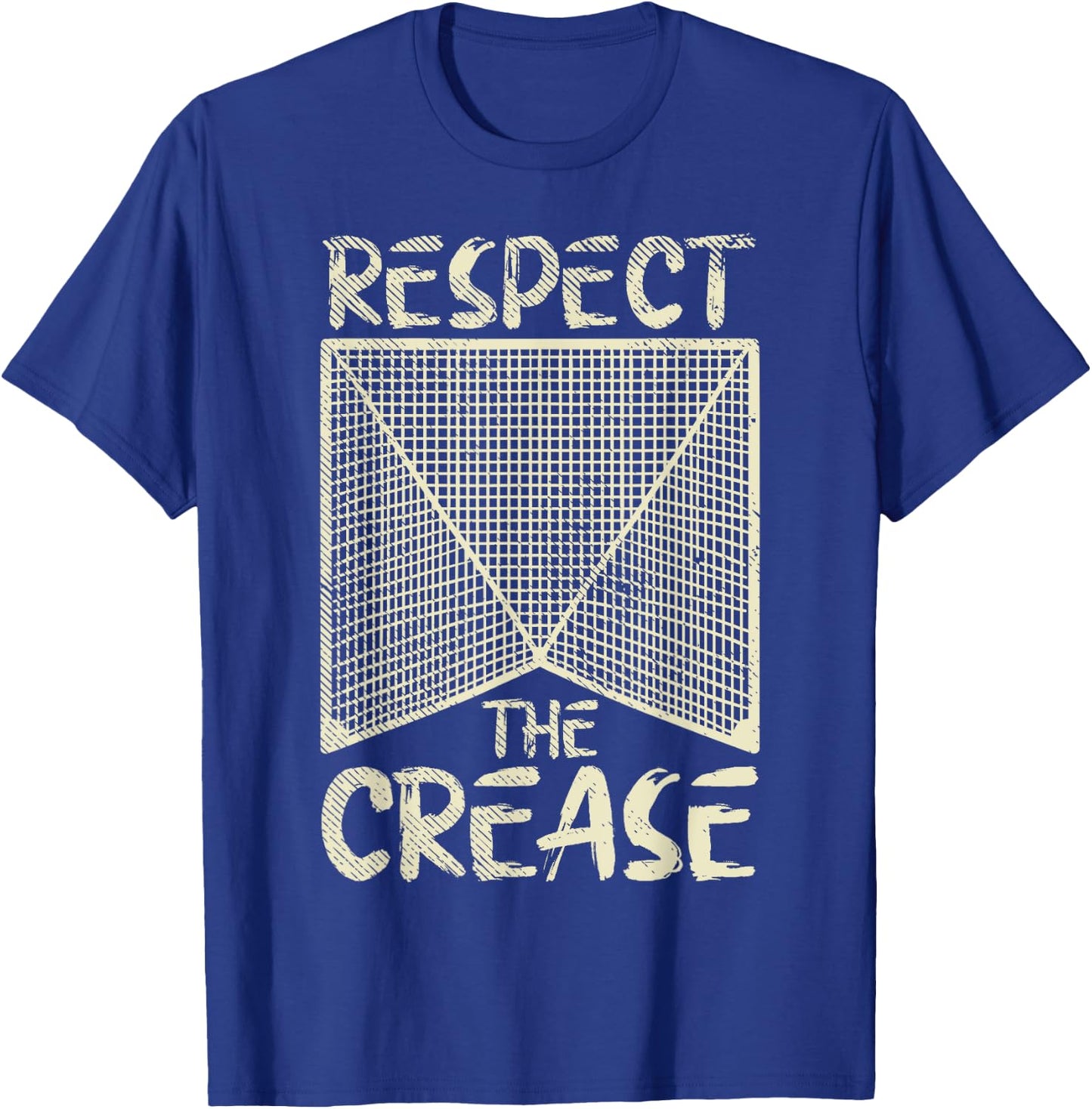 Respect The Crease Lacrosse Lax Goalie Player Gift T-Shirt - T-Shirt | Royal
