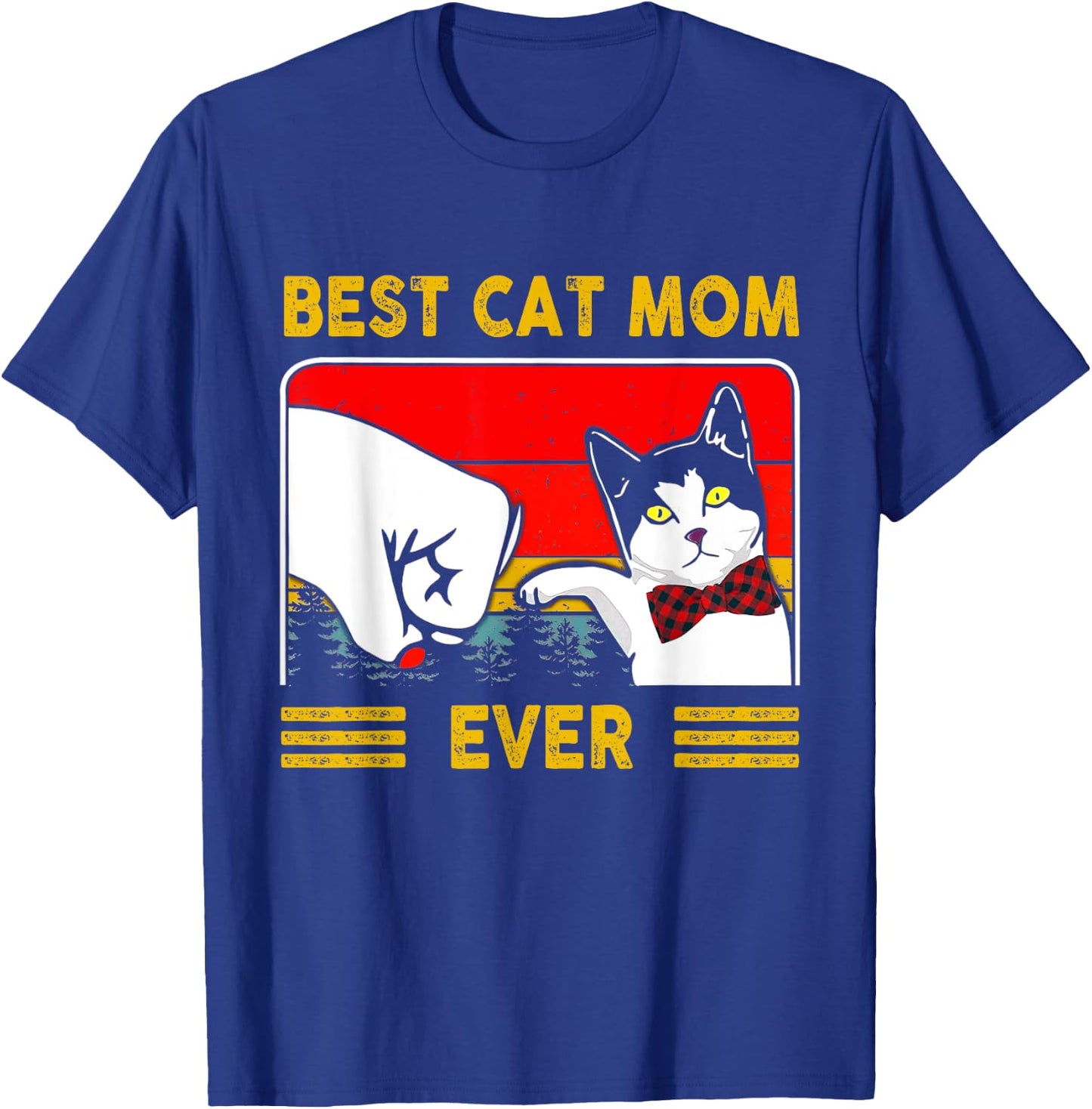 Retro Vintage Best Cat Mom Ever Mother's Day Gifts T-Shirt - T-Shirt | Royal