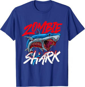 Zombie Shark - Halloween Wildlife Sea Ocean Marine Biologist T-Shirt - T-Shirt | Royal