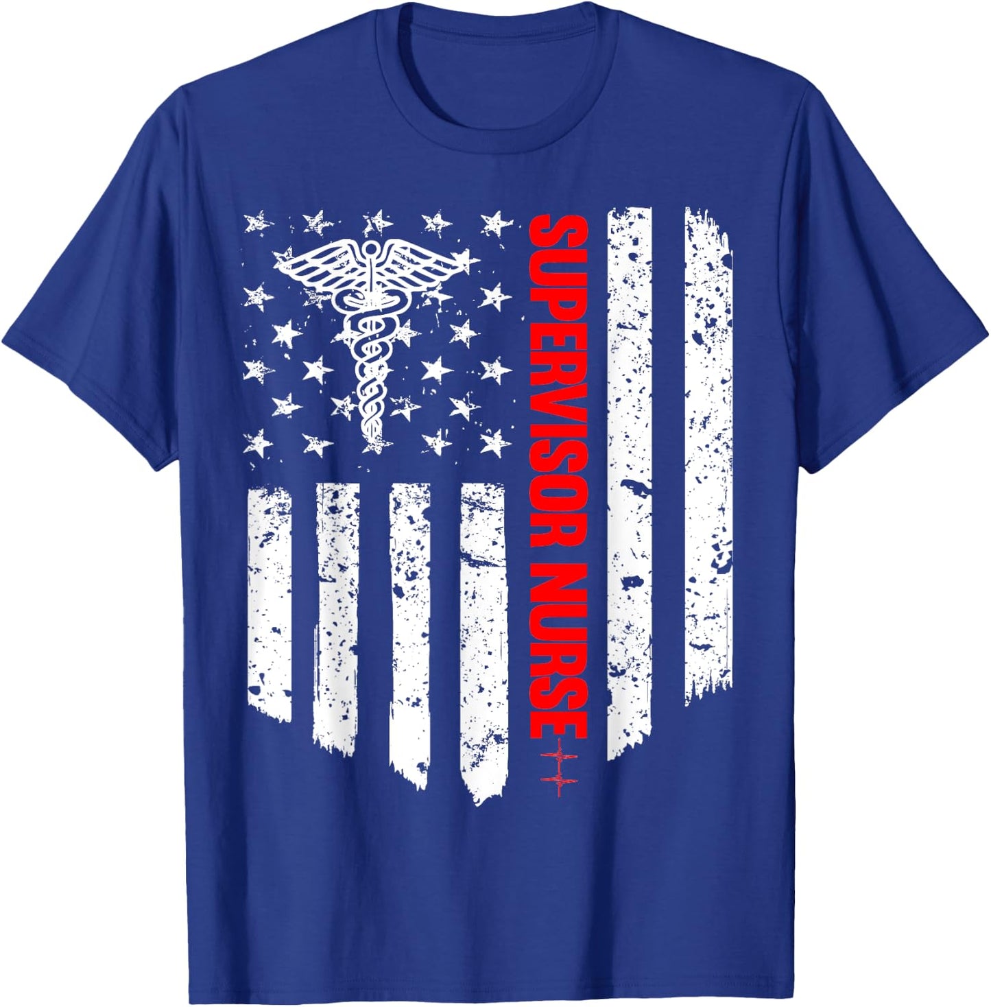 Supervisor Nurse American Flag RN Registered Nurse Gift Men T-Shirt - T-Shirt | Royal