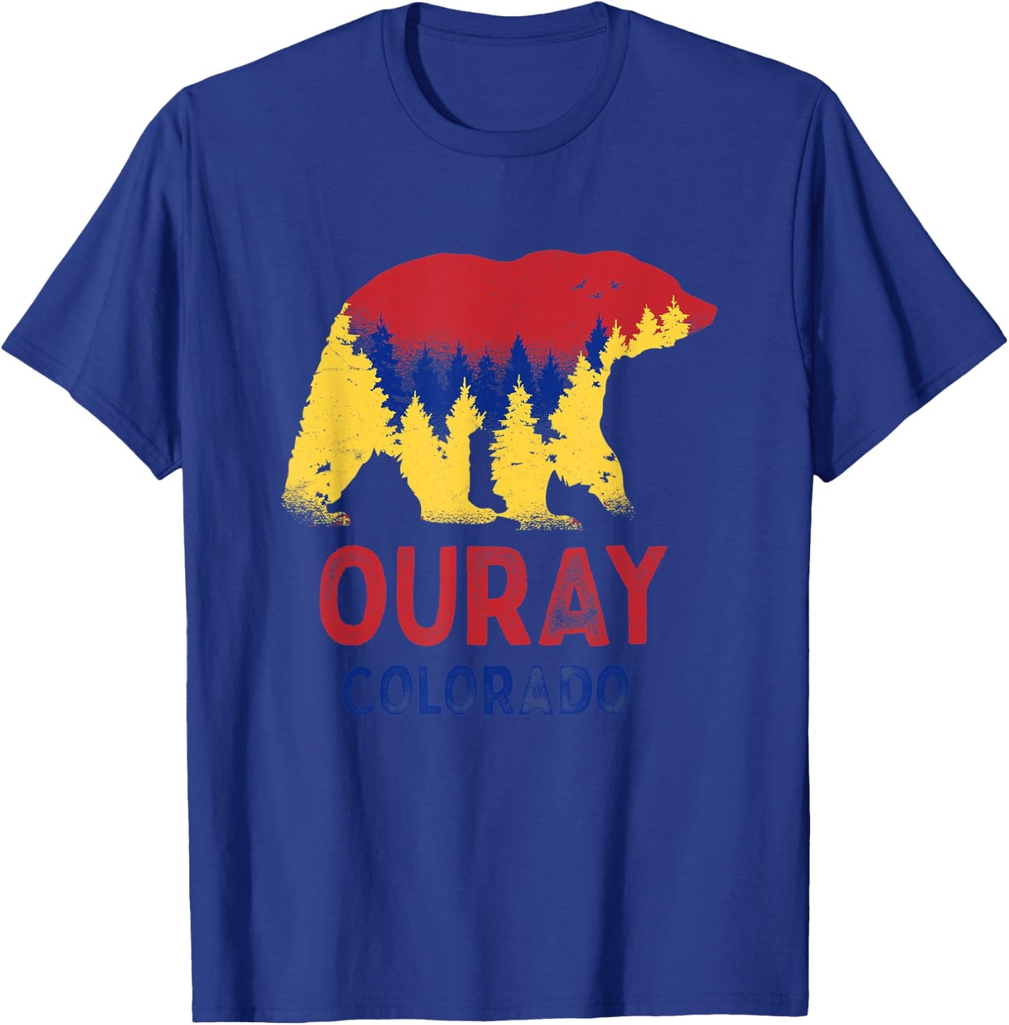 Ouray Colorado Rocky Mountains CO Black Mountain Bear T-Shirt - T-Shirt | Royal