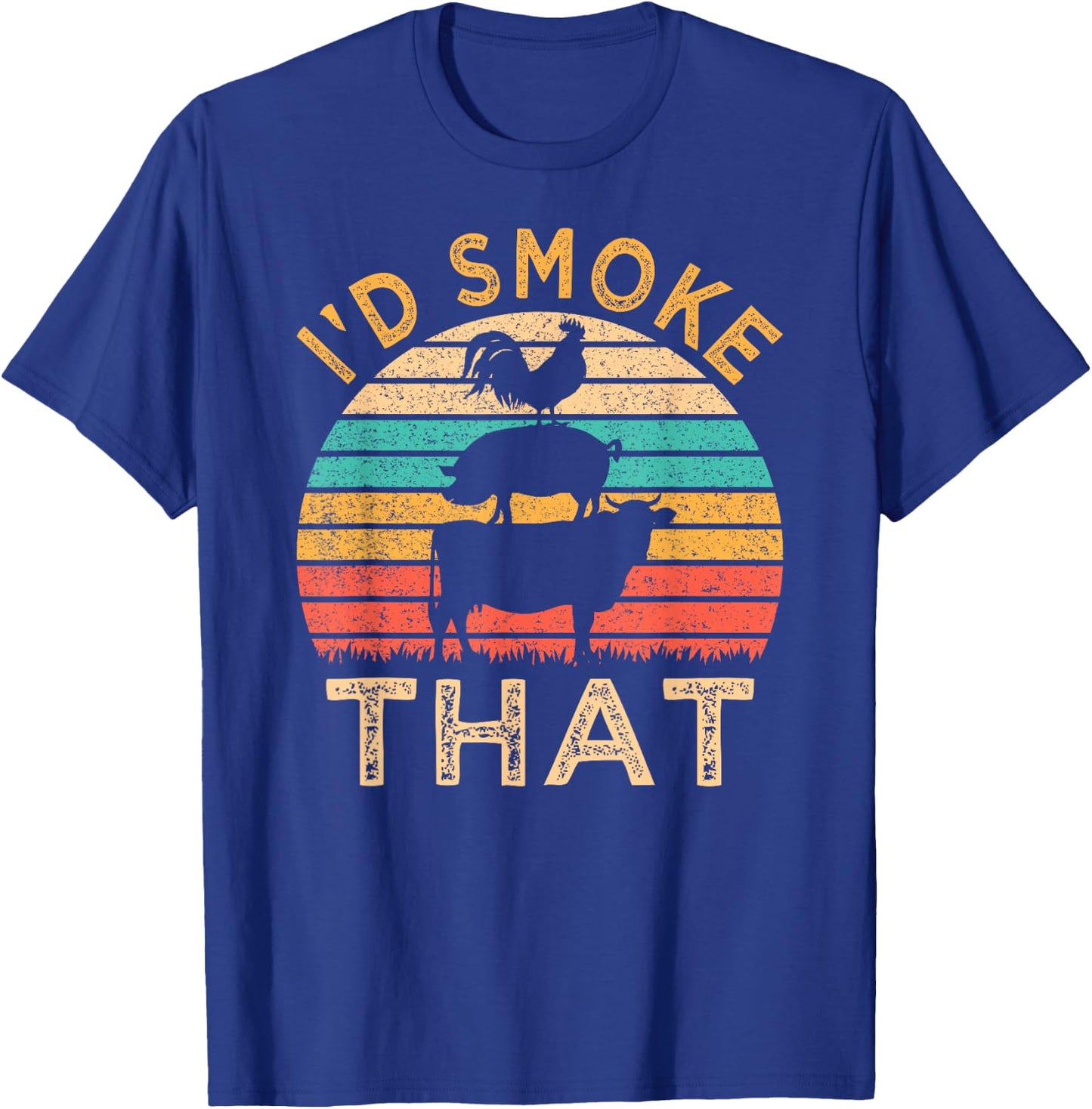 Funny BBQ I'd Smoke That Barbeque Retro Grilling T-Shirt - T-Shirt | Royal
